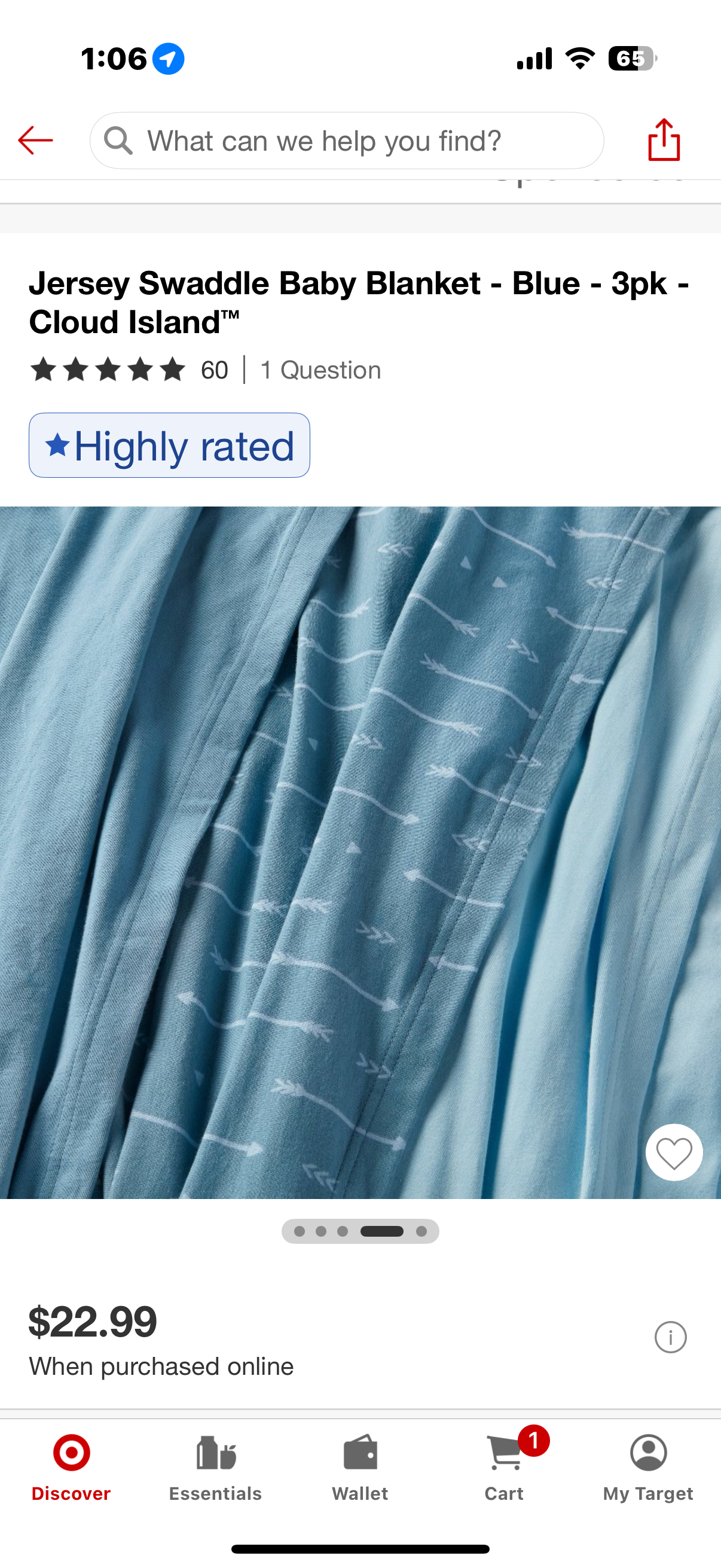 Jersey Swaddle Baby Blanket - Blue - 3pk - Cloud Island™