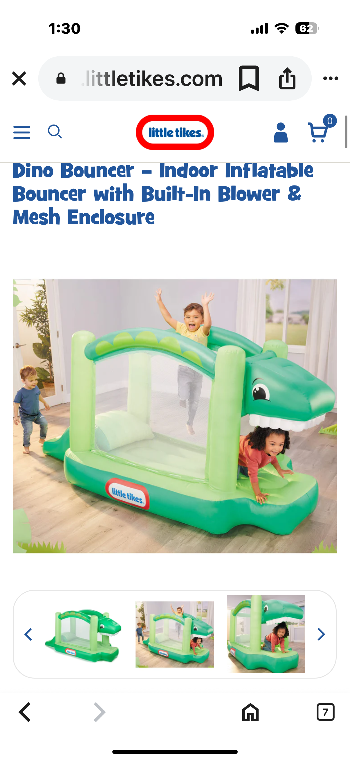 Dino Bouncer – Indoor Inflatable Bouncer with Built-In Blower & Mesh Enclosure
