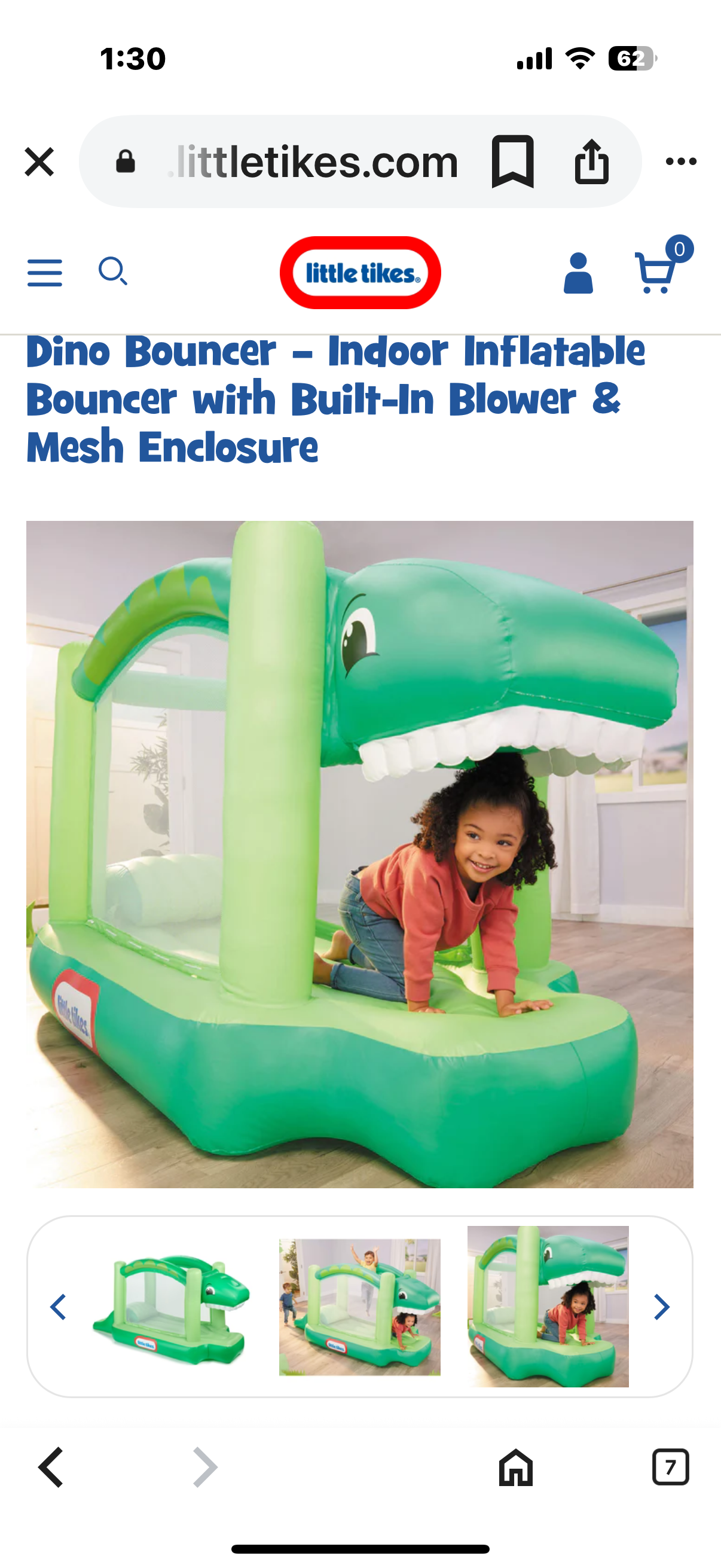 Dino Bouncer – Indoor Inflatable Bouncer with Built-In Blower & Mesh Enclosure