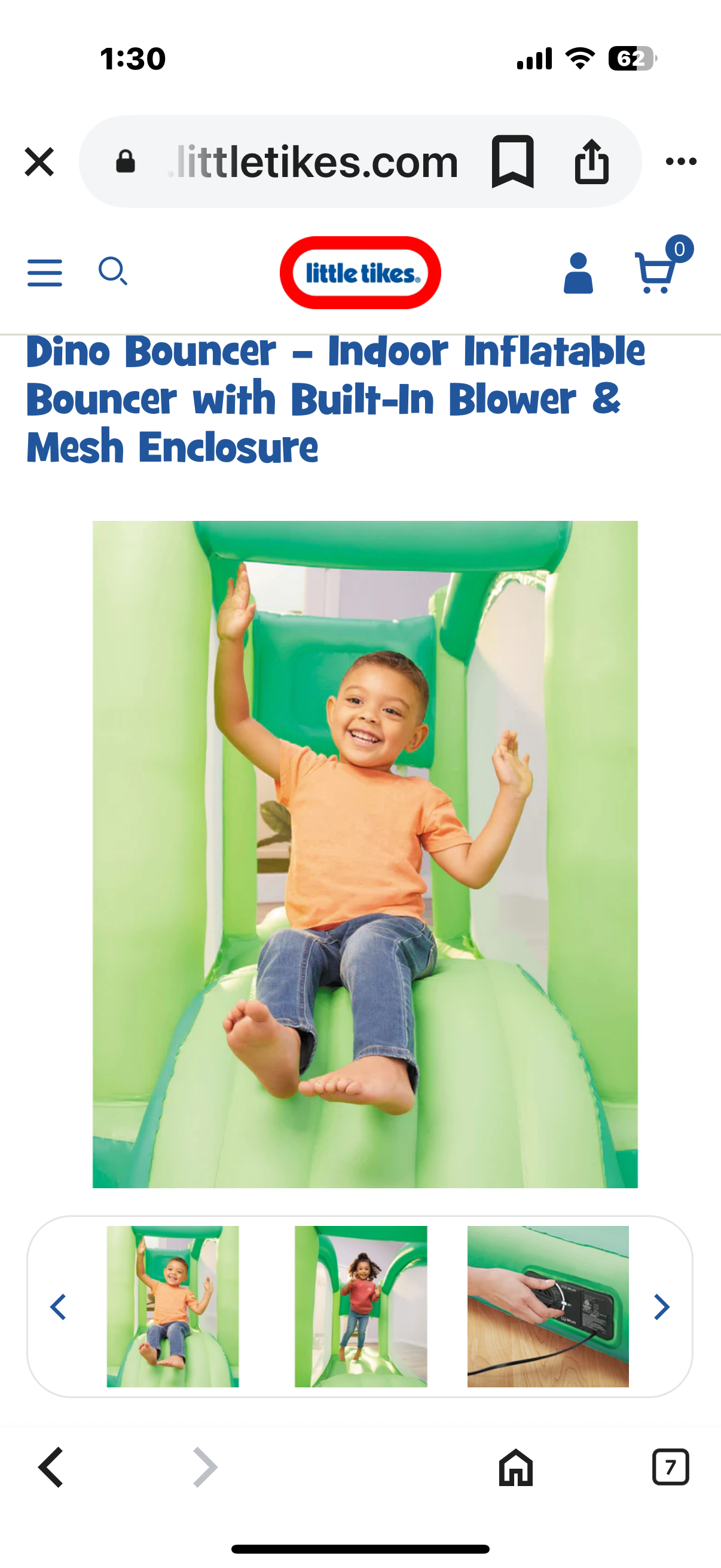 Dino Bouncer – Indoor Inflatable Bouncer with Built-In Blower & Mesh Enclosure