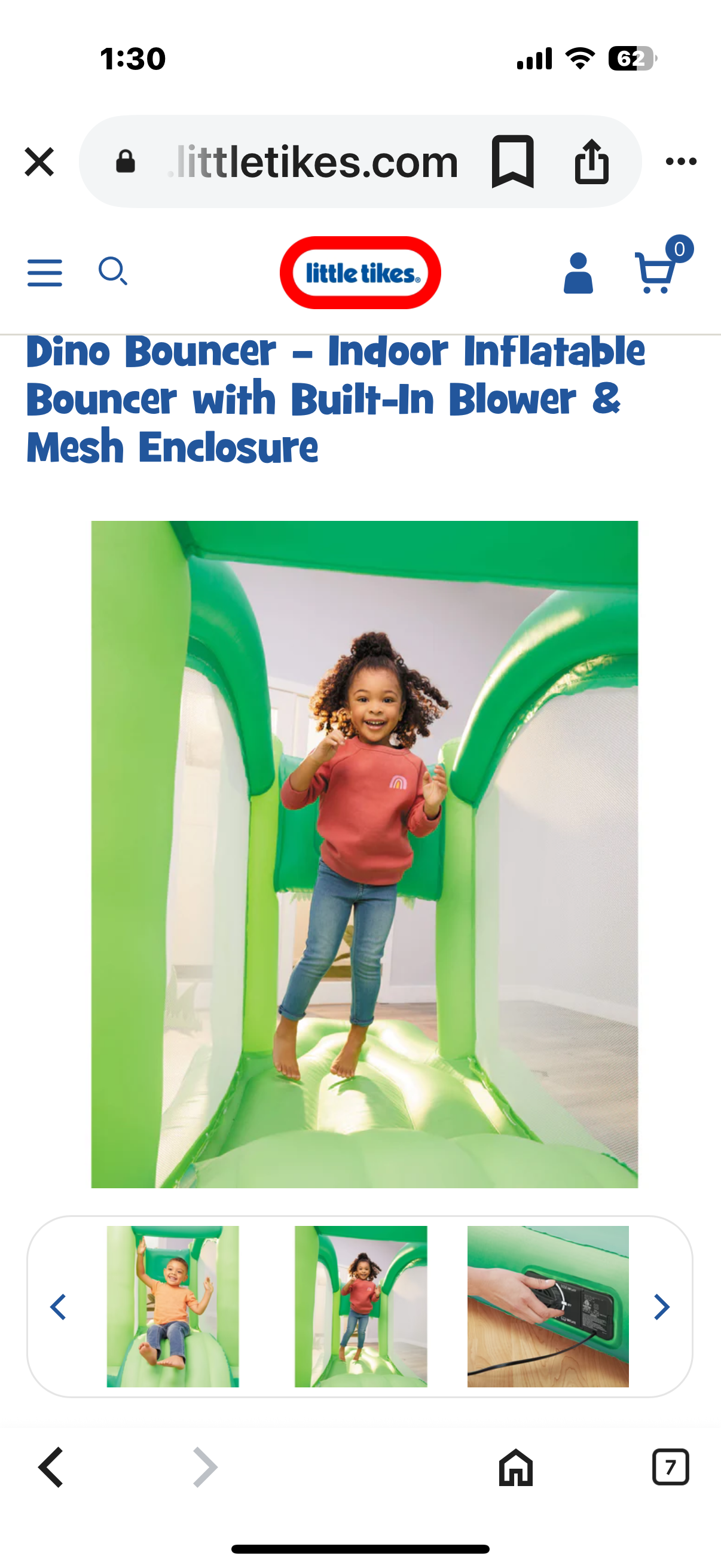 Dino Bouncer – Indoor Inflatable Bouncer with Built-In Blower & Mesh Enclosure
