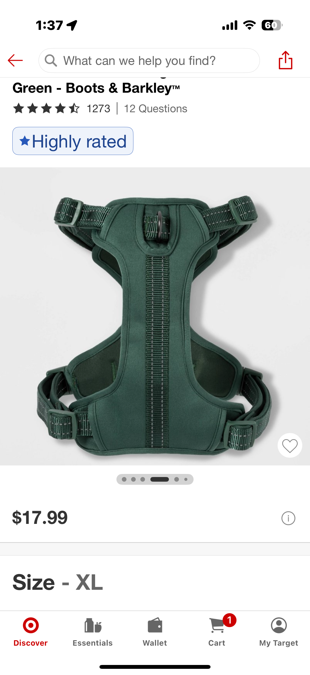 Reflective Comfort Dog Harness - XL - Green - Boots & Barkley™ Dogs over 90 lbs