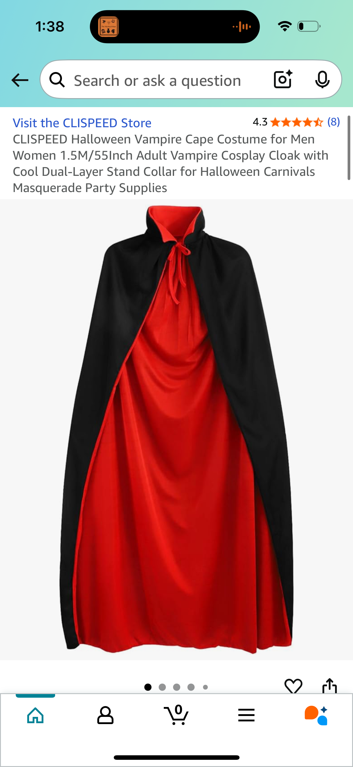 Halloween Vampire Cape 1.5M/55Inch