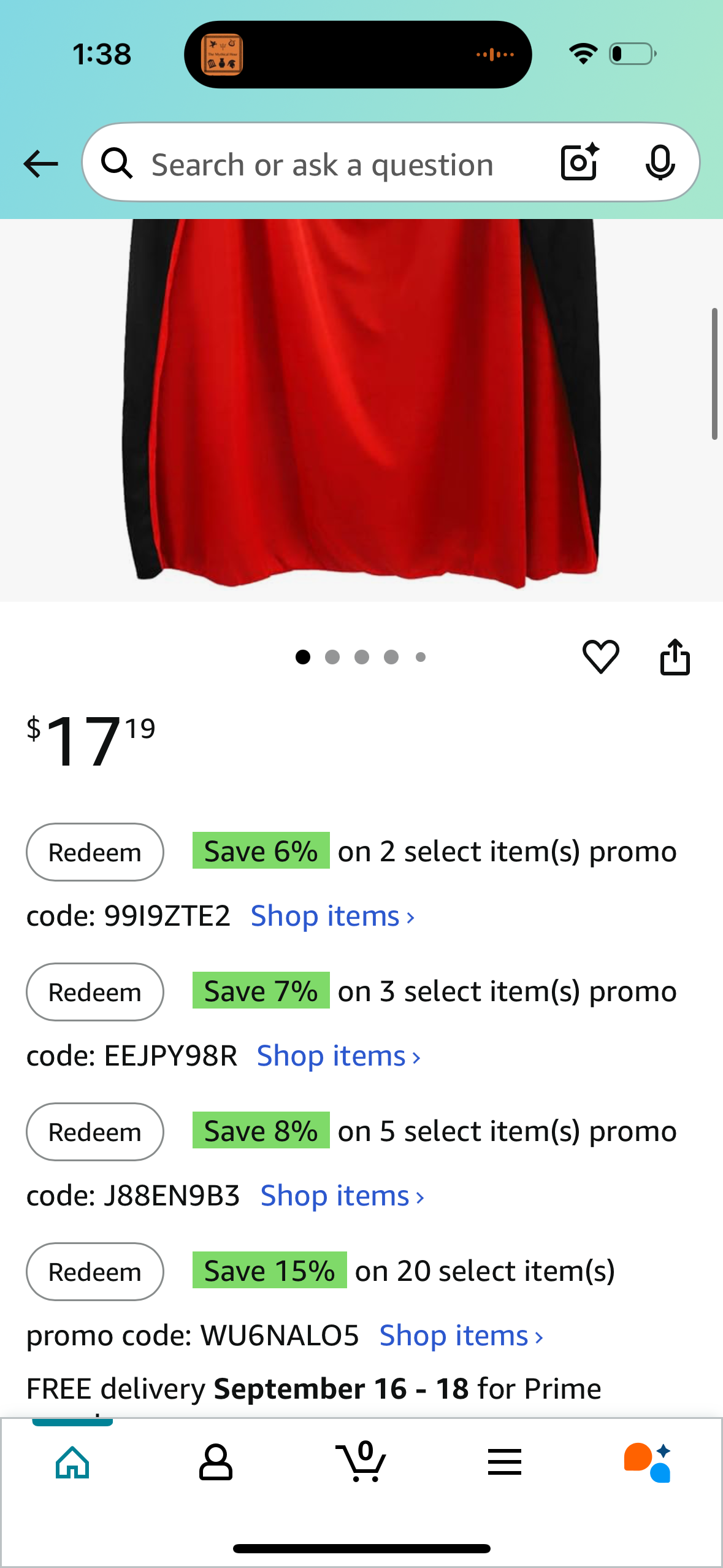 Halloween Vampire Cape 1.5M/55Inch