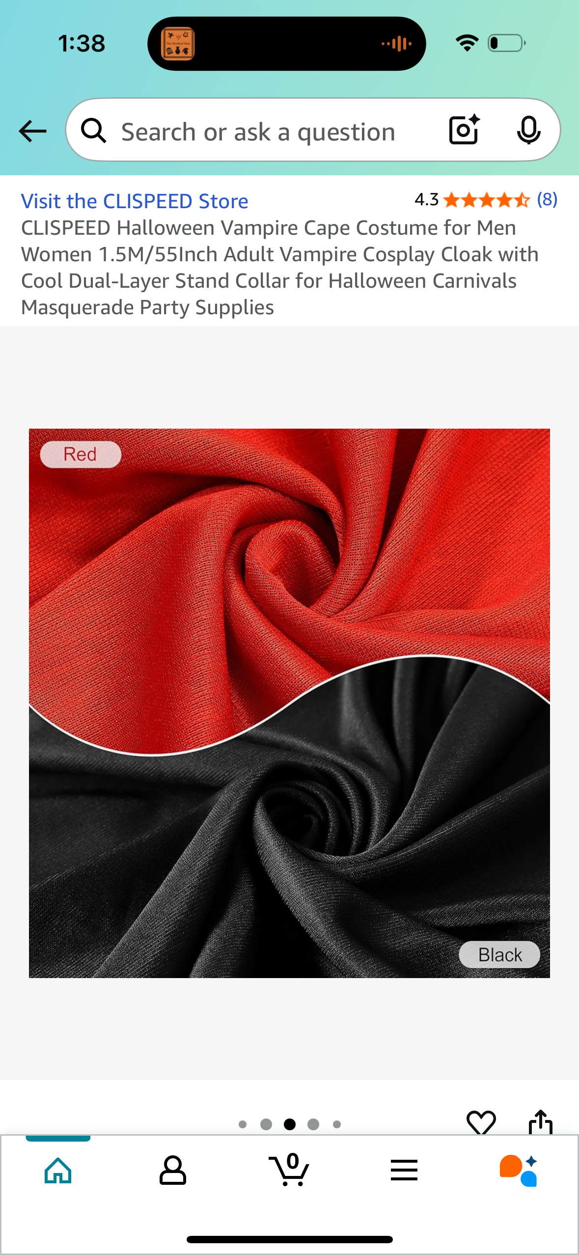 Halloween Vampire Cape 1.5M/55Inch