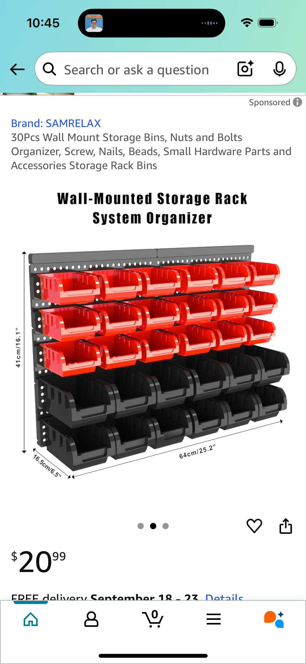 30Pcs Wall Mount Storage Bins, Nuts and Bolts Organizer, Screw, Nails, Beads, Small Hardware Parts and Accessories Storage Rack Bins