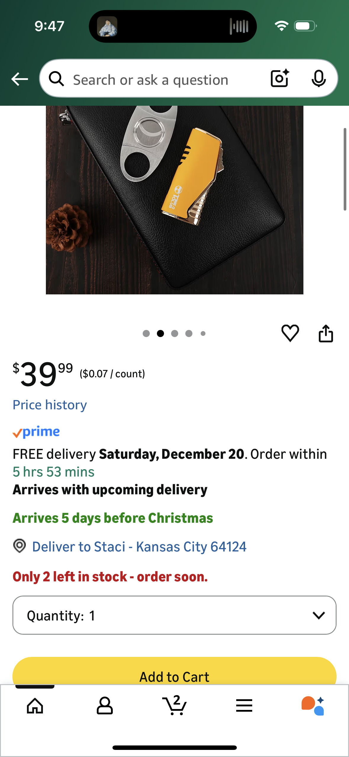 Time C Club 4-Finger Portable Travel Leather Cigar Case, Cigar Cutter,Cigar Humidor with Cigar Cutter and Humidifier, Groomsmen Gift, Birthday Gift