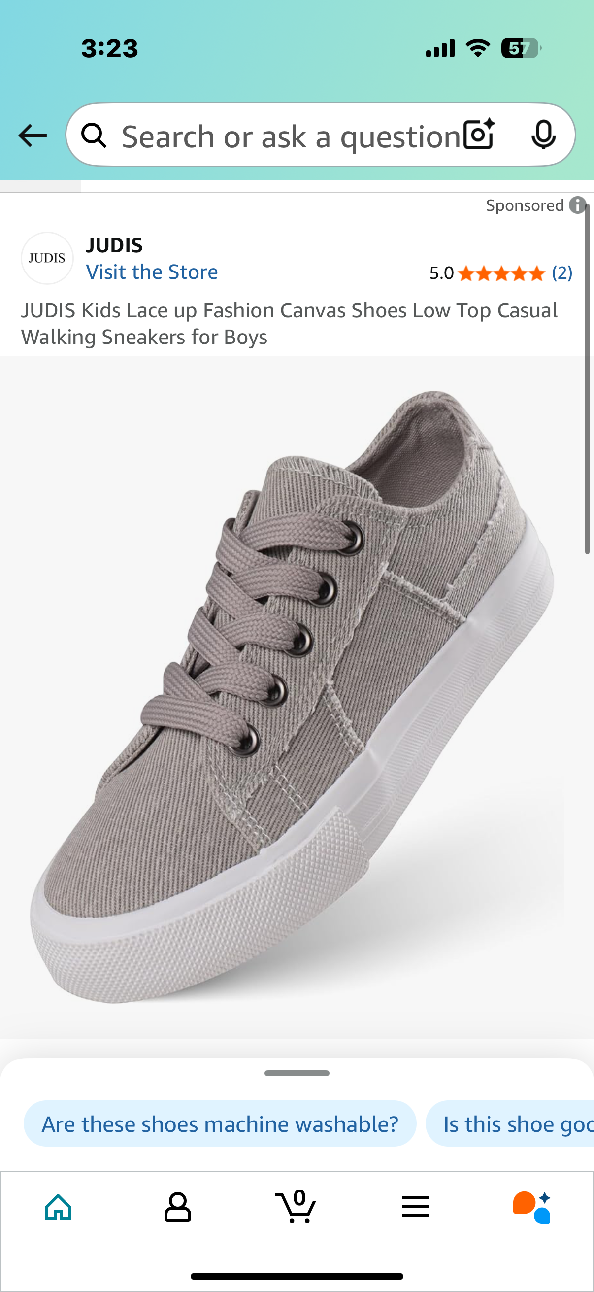 JUDIS Kids Lace up Fashion Canvas Shoes Low Top Casual Walking Sneakers for Boys (Size 1)