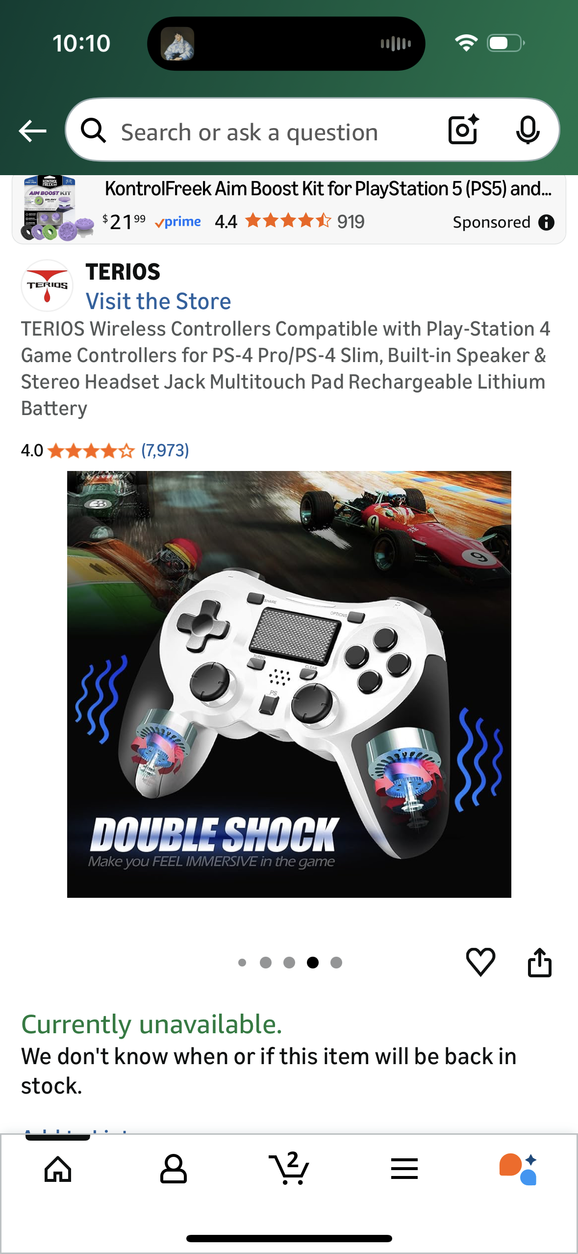 TERIOS Wireless Controllers Compatible with Play-Station 4 Game Controllers for PS-4 Pro/PS-4 Slim, Built-in Speaker & Stereo Headset Jack Multitouch Pad Rechargeable Lithium Battery