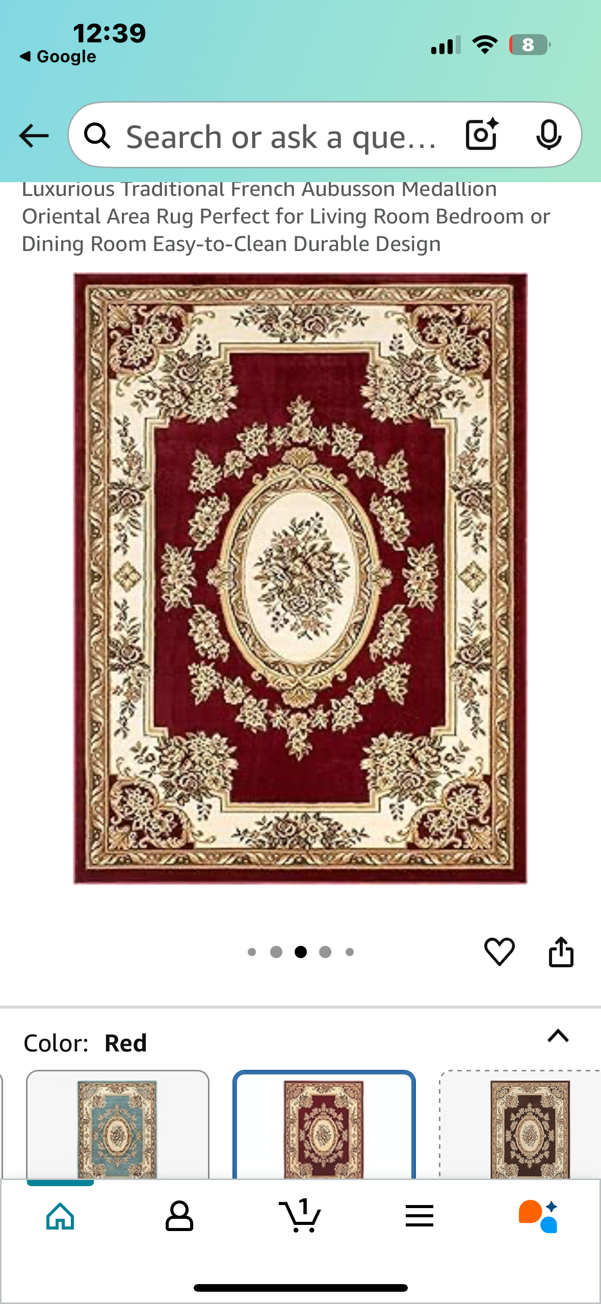 7 ft. 10 in. x 10 ft. 6 in. Timeless Le Petit Palais Traditional Area Rug - Red (L982)