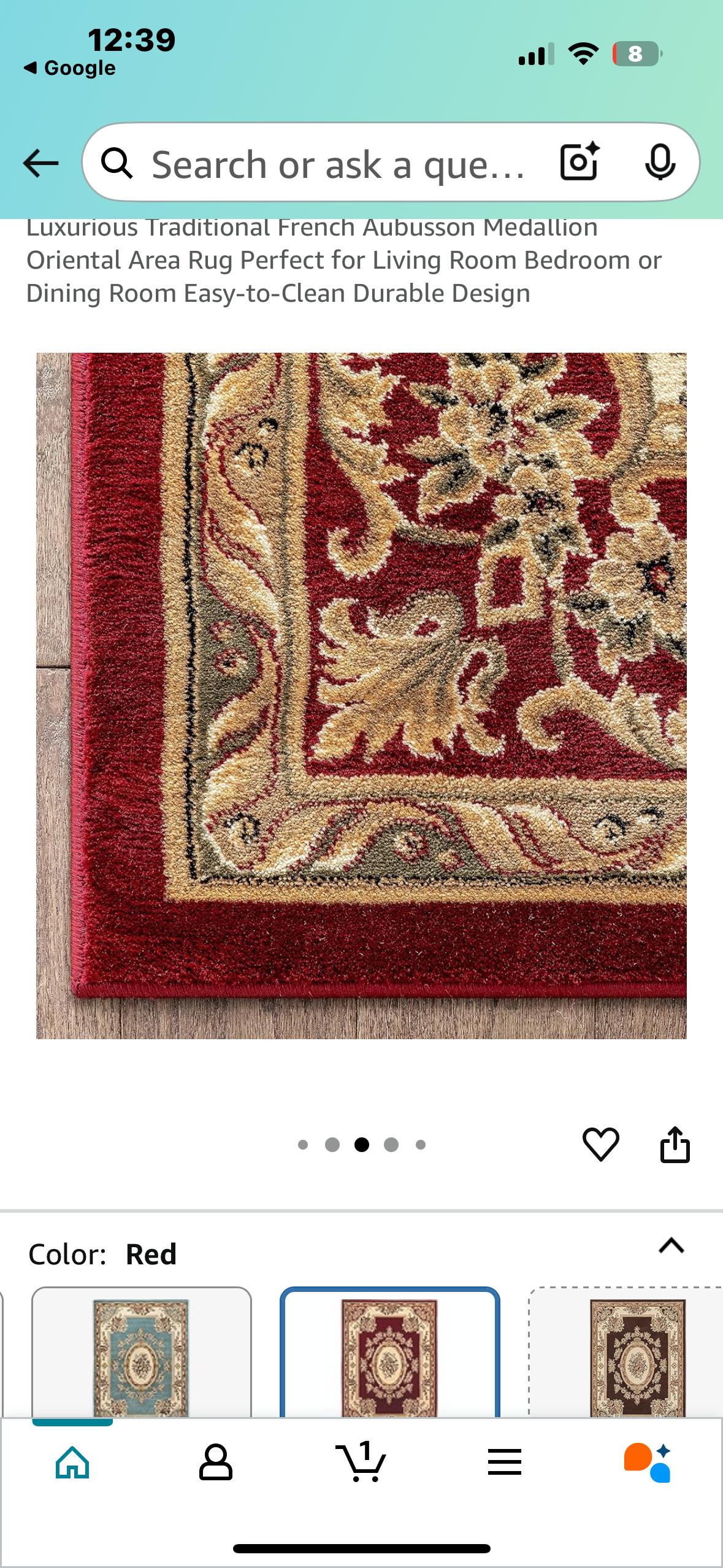 7 ft. 10 in. x 10 ft. 6 in. Timeless Le Petit Palais Traditional Area Rug - Red (L982)