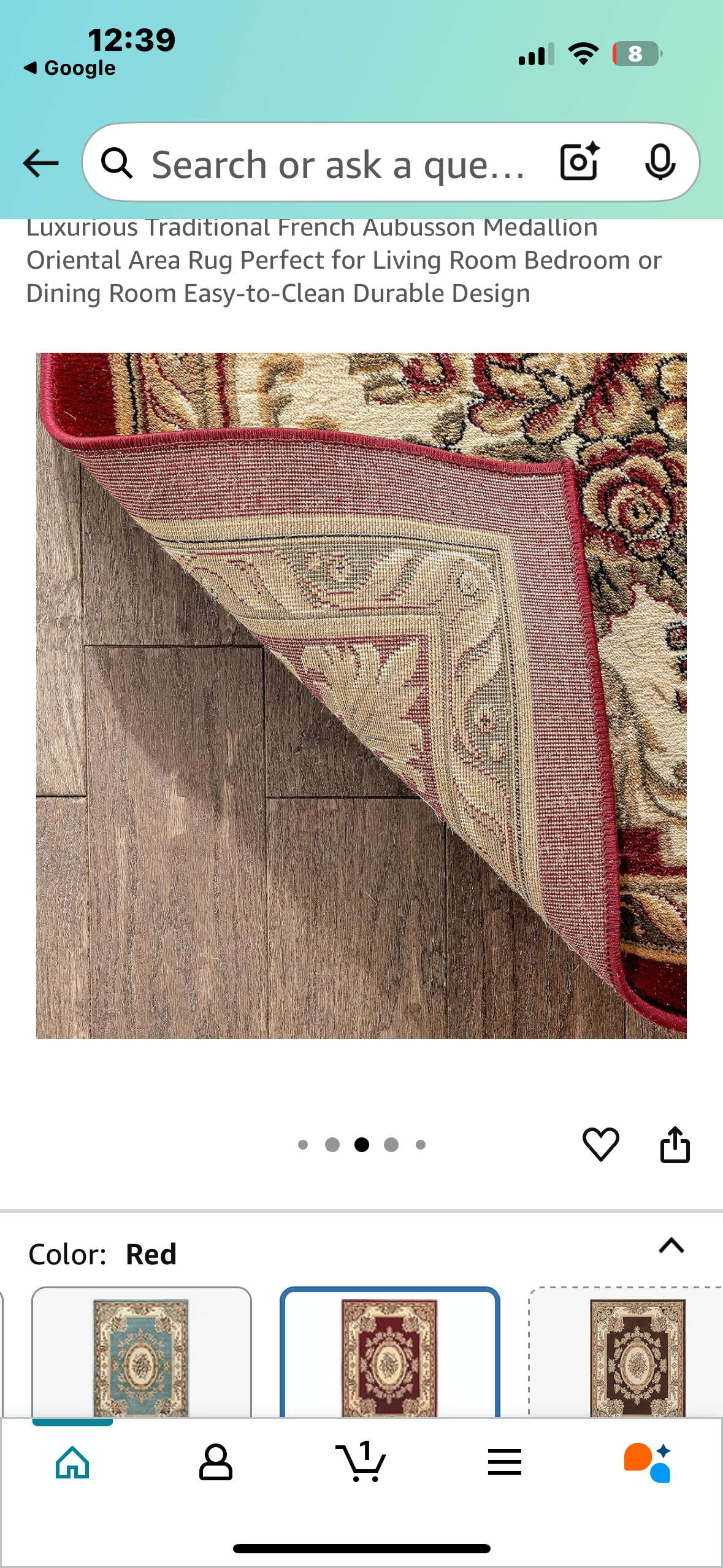 7 ft. 10 in. x 10 ft. 6 in. Timeless Le Petit Palais Traditional Area Rug - Red (L982)