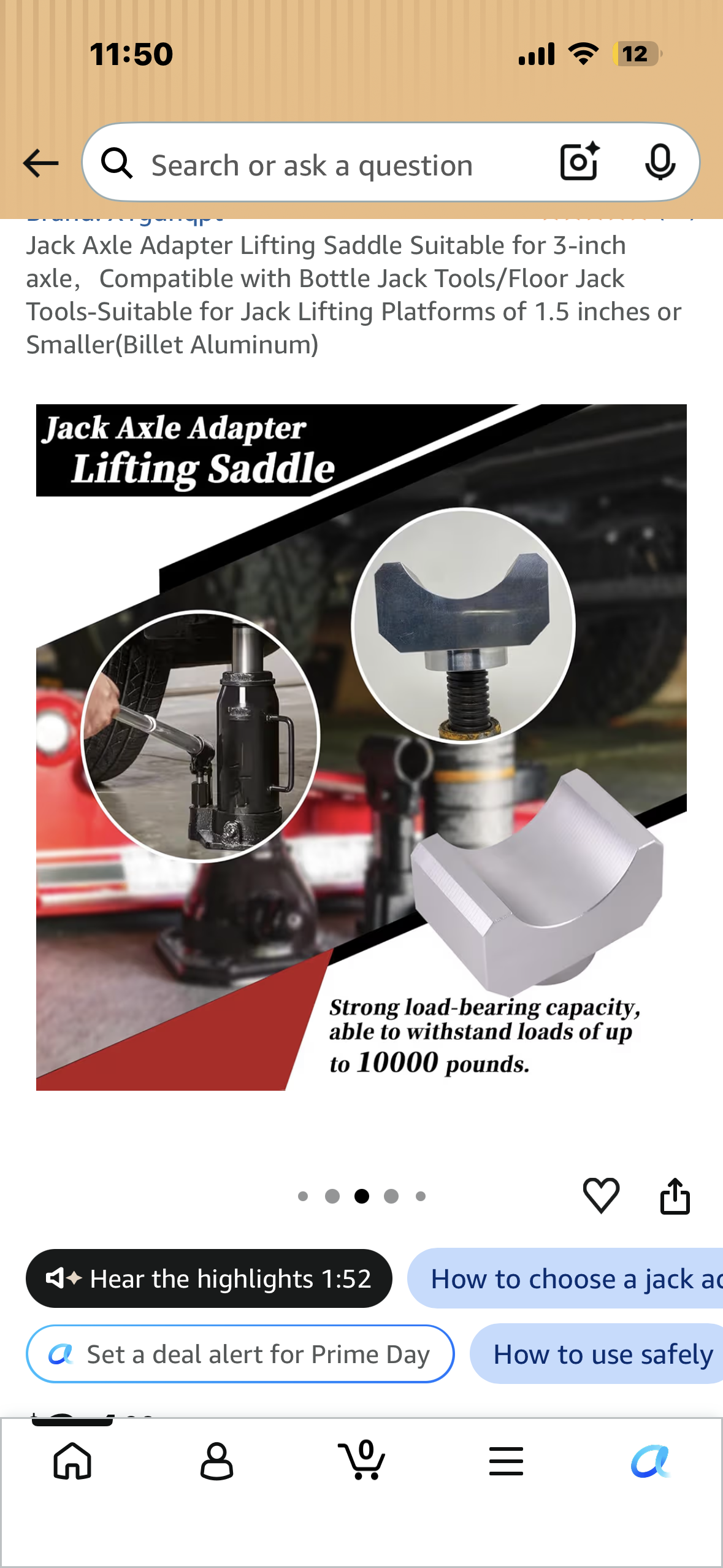 Jack Axle Adapter Lifting Saddle Suitable for 3-inch axle,Compatible with Bottle Jack Tools/Floor Jack Tools-Suitable for Jack Lifting Platforms of 1.5 inches or Smaller(Billet Aluminum)