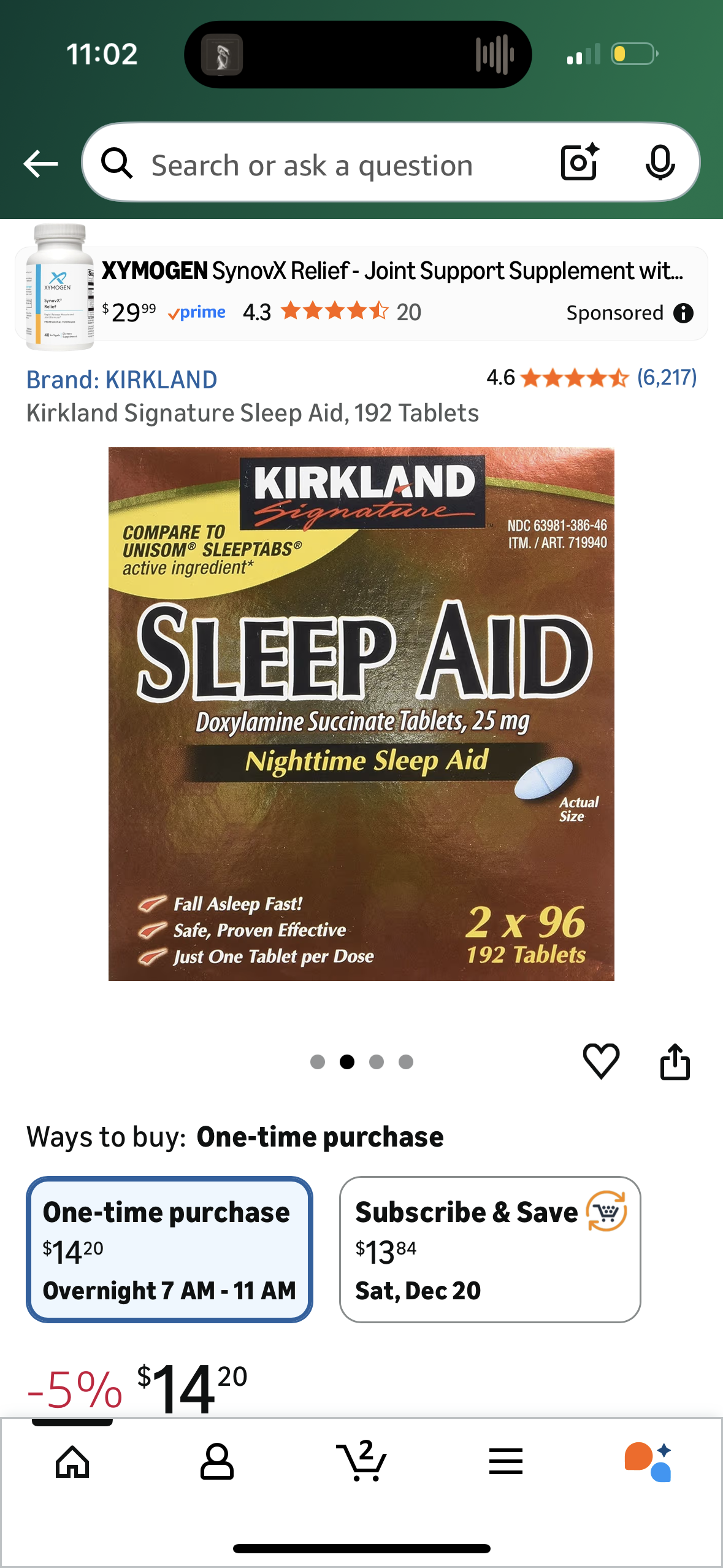 Kirkland Signature Sleep Aid, 192 Tablets