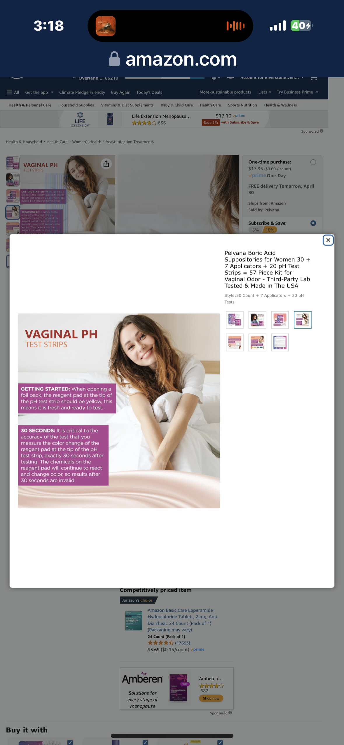 Pelvana Boric Acid Suppositories for Women 30 + 7 Applicators + 10 pH Test Strips = 47 Piece Kit for Vaginal Odor - Third-Party Lab Tested & Made in The USA