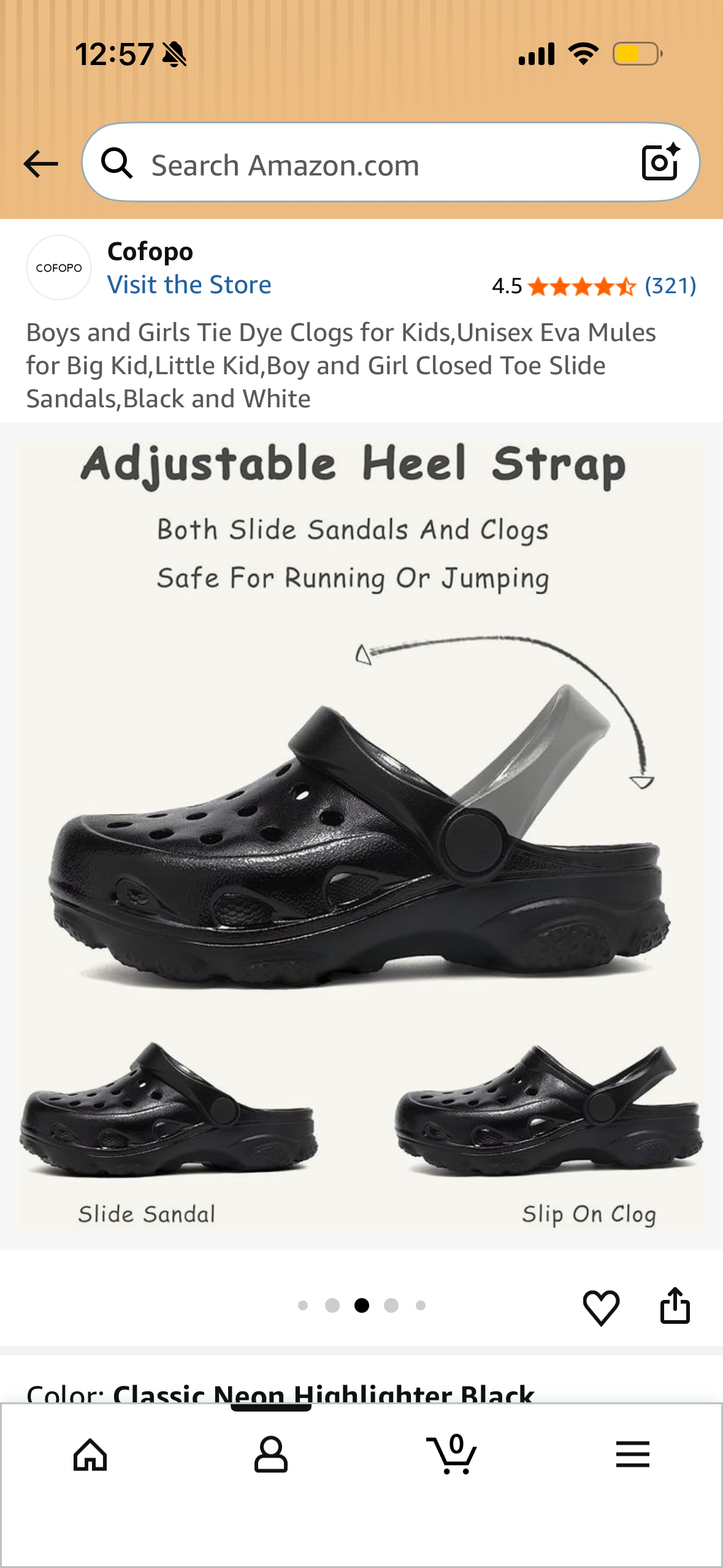 Boys and Girls Clogs for Kids, Unisex Eva Mules for Big Kid, Little Kid, Boy and Girl Closed Toe Slide Sandals, Black (Size 1 Big Kid)