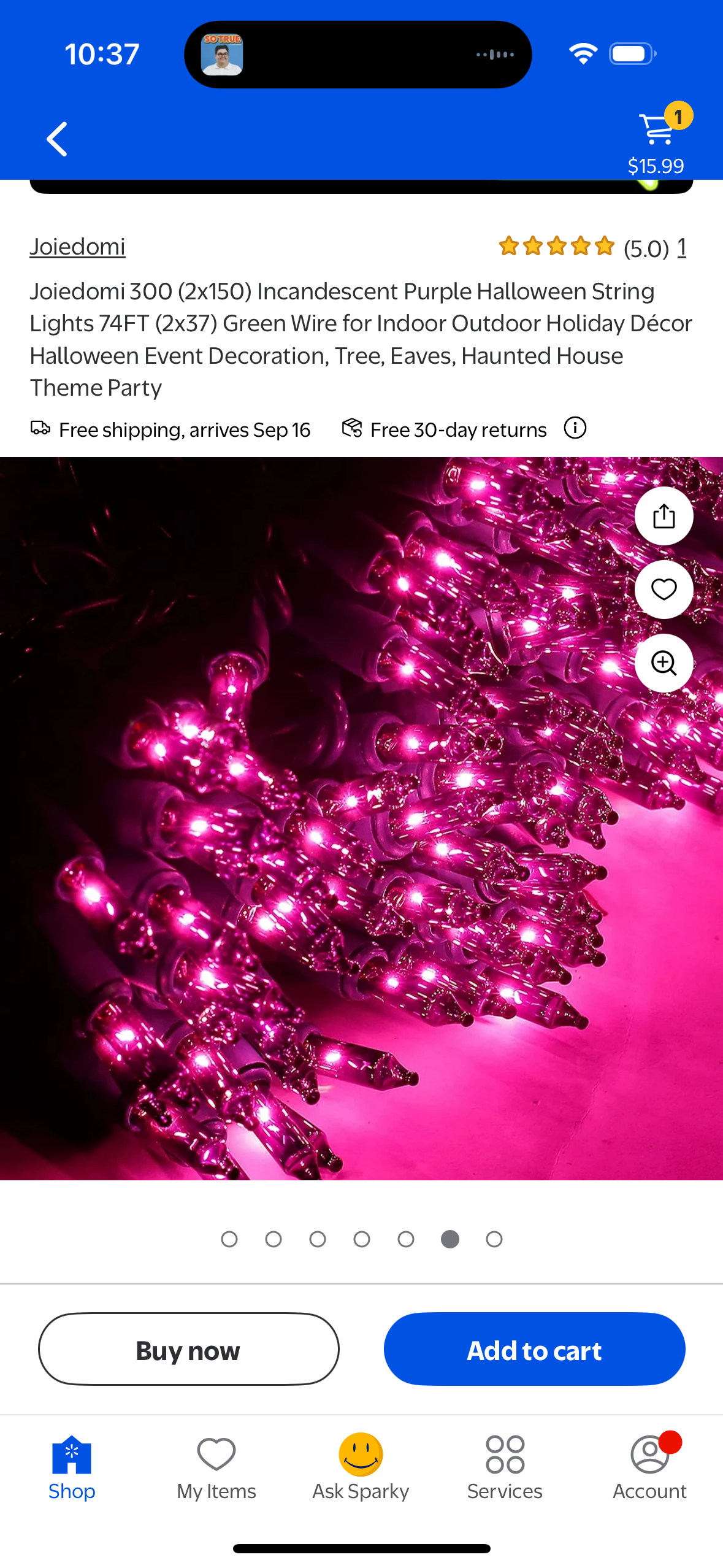Joiedomi 300 (2x150) Incandescent Purple Halloween String Lights 74FT (2x37) Green Wire for Indoor Outdoor Holiday Décor Halloween Event Decoration, Tree, Eaves, Haunted House Theme Party