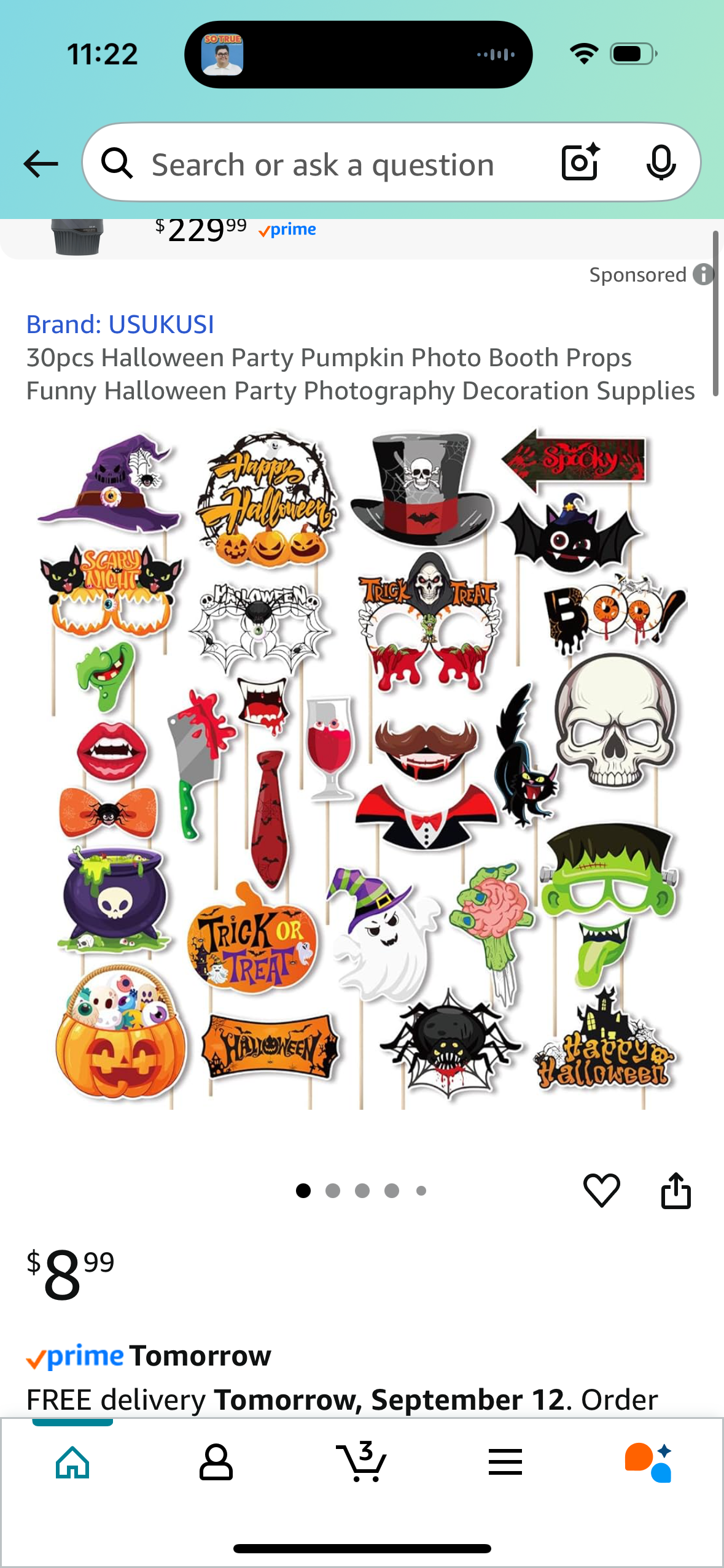 30pcs Halloween Party Pumpkin Photo Booth Props Funny Halloween Party Photography Decoration Supplies