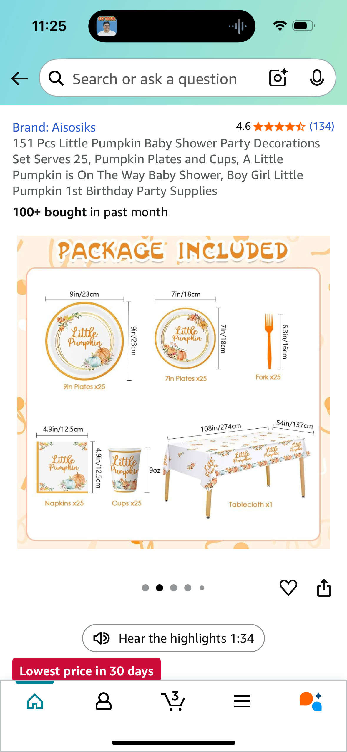 151 Pcs Little Pumpkin Baby Shower Party Decorations Set Serves 25, Pumpkin Plates and Cups, A Little Pumpkin is On The Way Baby Shower, Boy Girl Little Pumpkin 1st Birthday Party Supplies