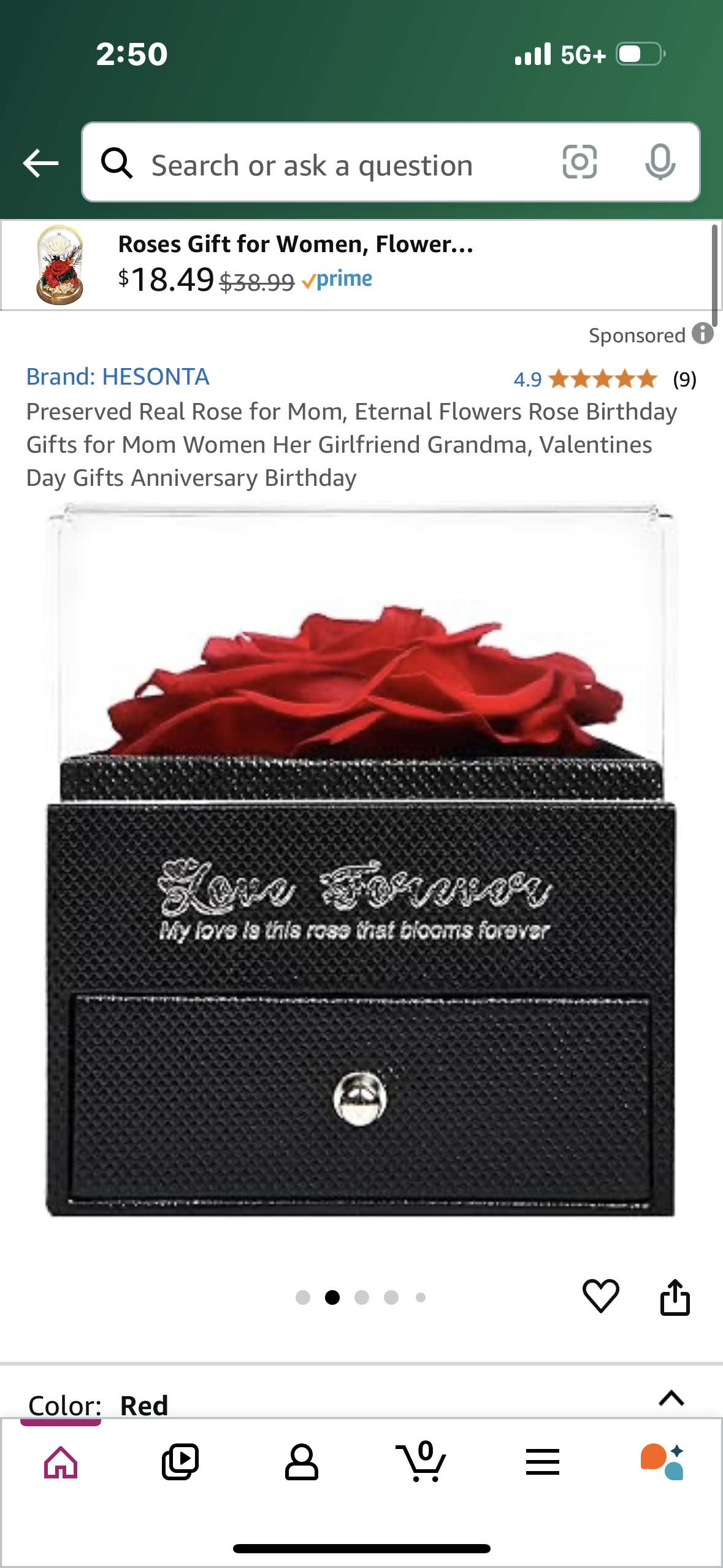 Preserved Real Rose for Mom, Eternal Flowers Rose Birthday Gifts for Mom Women Her Girlfriend Grandma, Valentines Day Gifts Anniversary Birthday, Includes Gift Bag