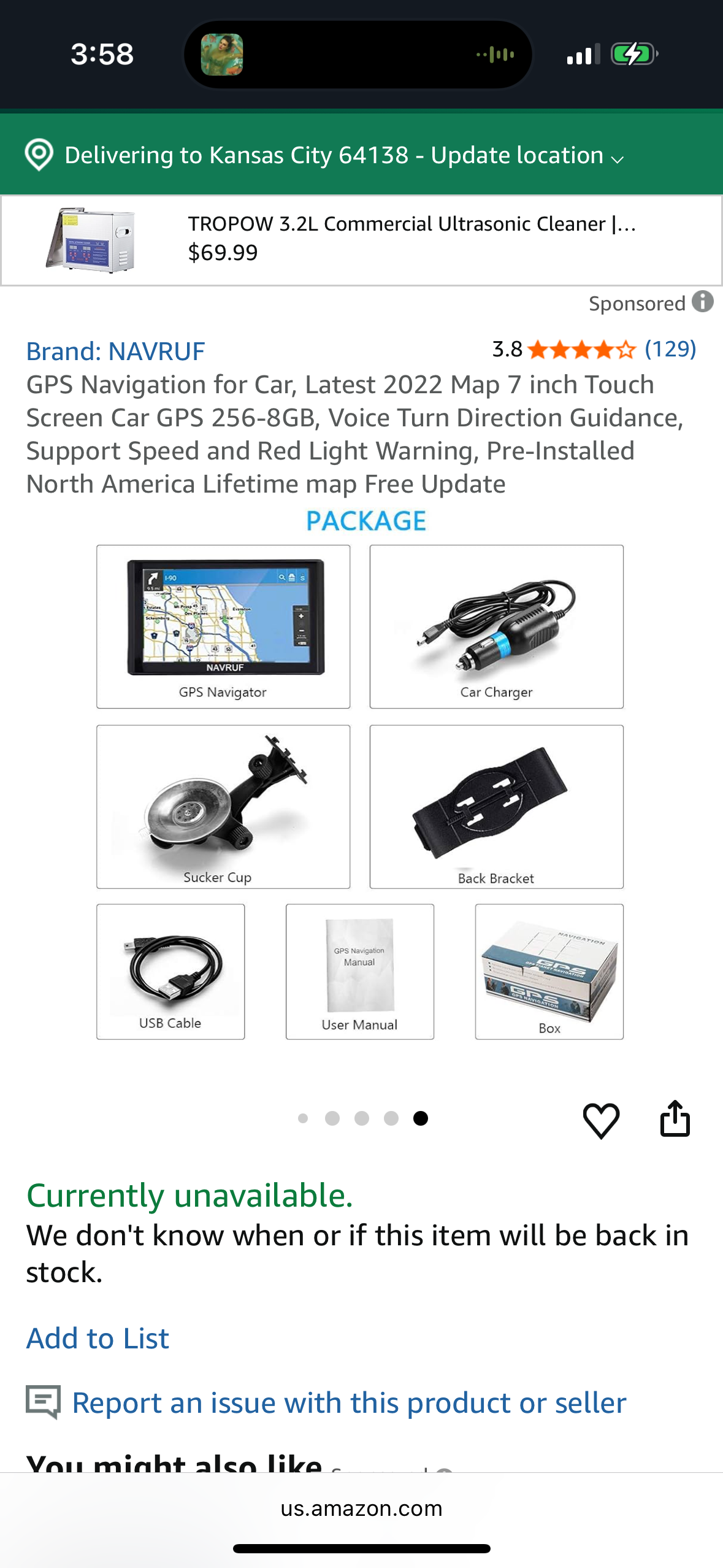 GPS Navigation for Car, Latest 2022 Map 7 inch Touch Screen Car GPS 256-8GB, Voice Turn Direction Guidance, Support Speed and Red Light Warning, Pre-Installed North America Lifetime map Free Update