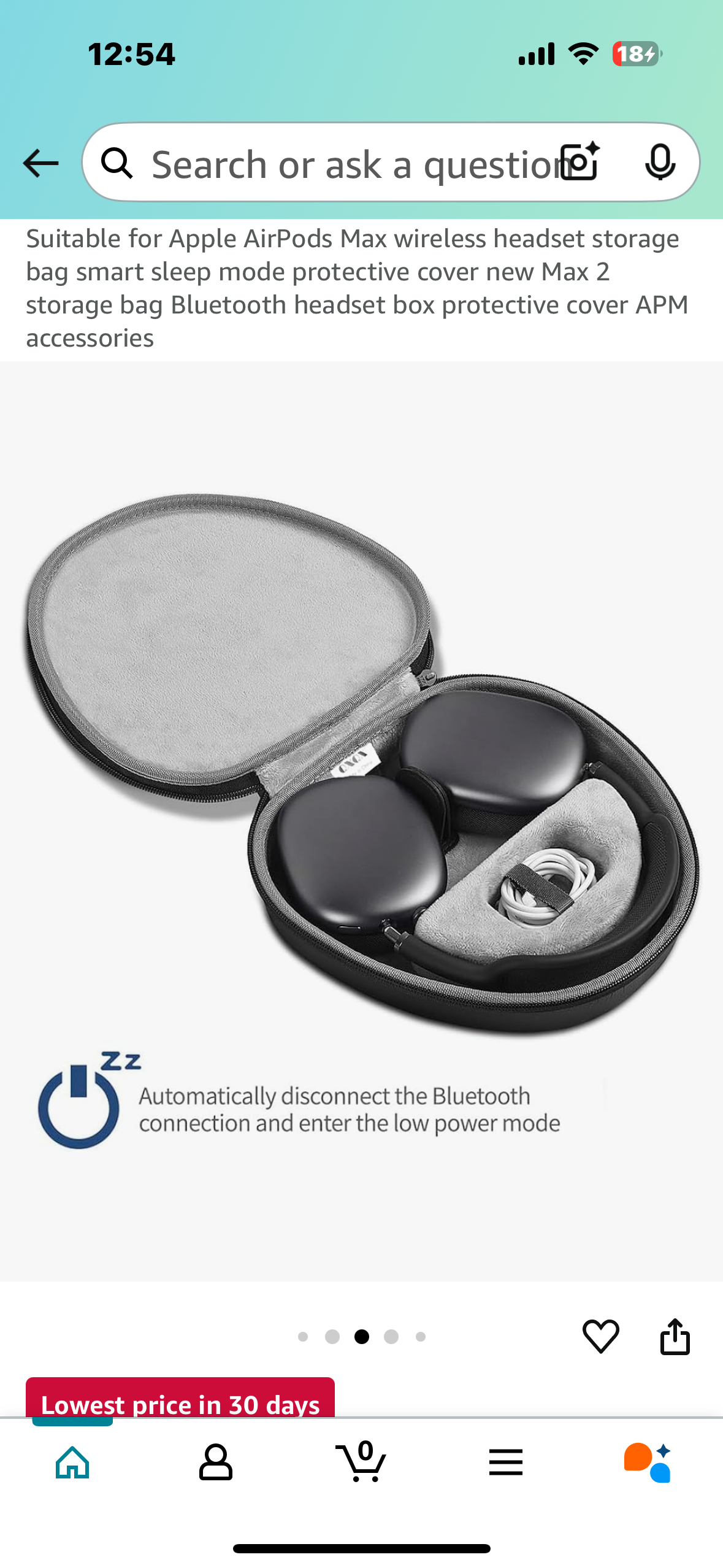 Suitable for Apple AirPods Max wireless headset storage bag smart sleep mode protective cover new Max 2 storage bag Bluetooth headset box protective cover APM accessories