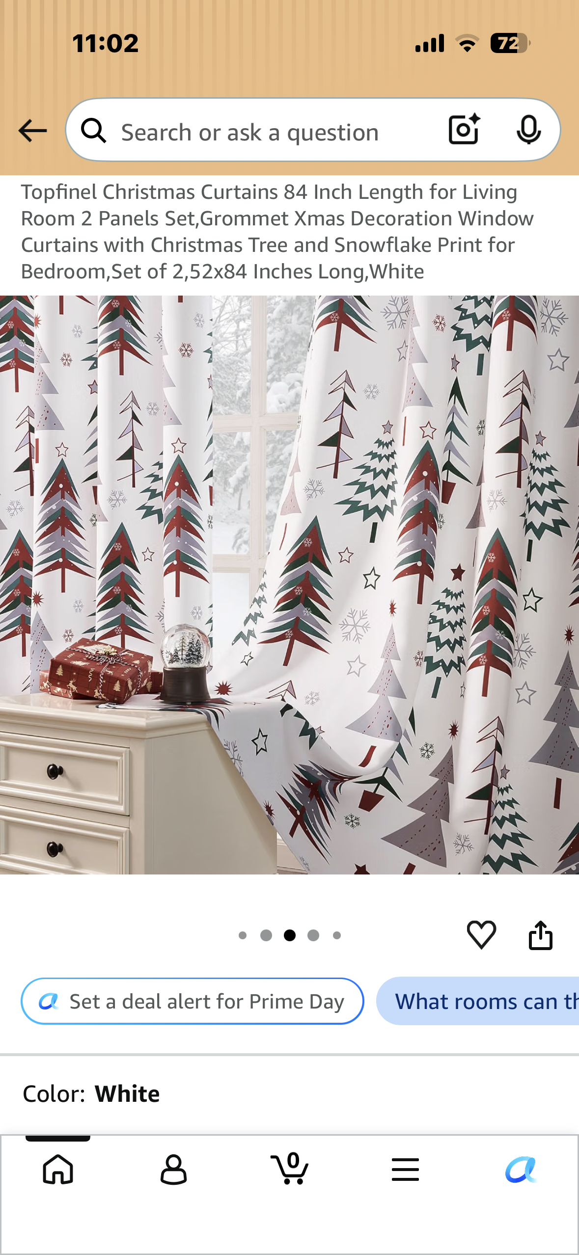 Christmas Curtains 84” L x 53” W for Living Room , Bedroom, 2 Panels Set, Grommet Xmas Decoration Window Curtains with Christmas Tree Print