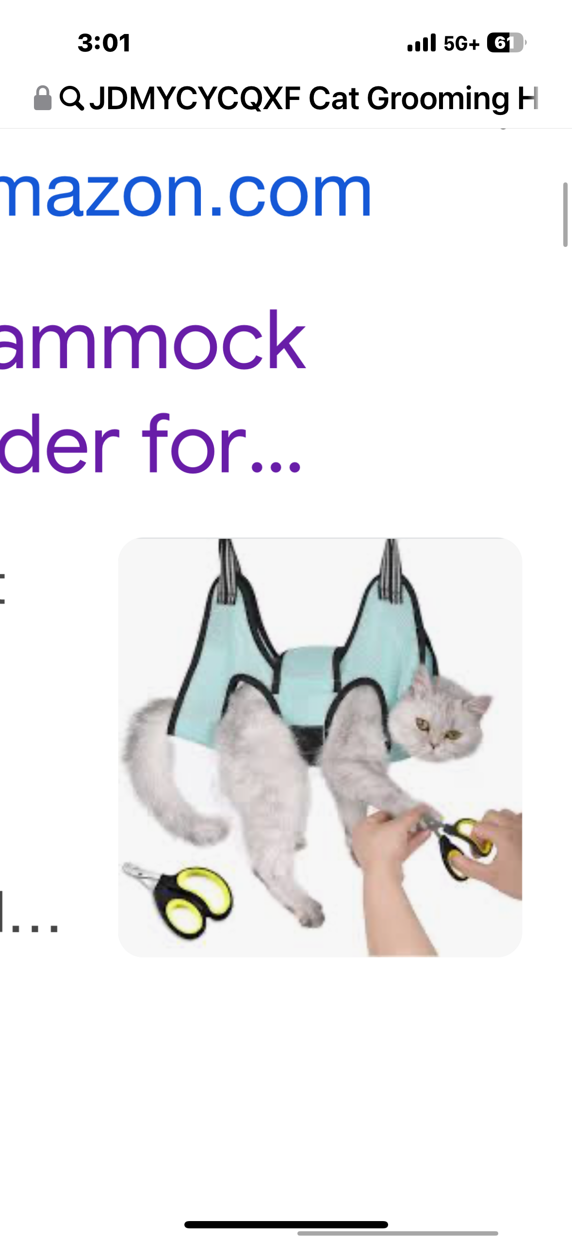 JDMYCYCQXF Cat Grooming Hammock Harness, Cat Holder for Grooming with Cat Nail Clippers/Trimmer,Nail File (Size:XS)