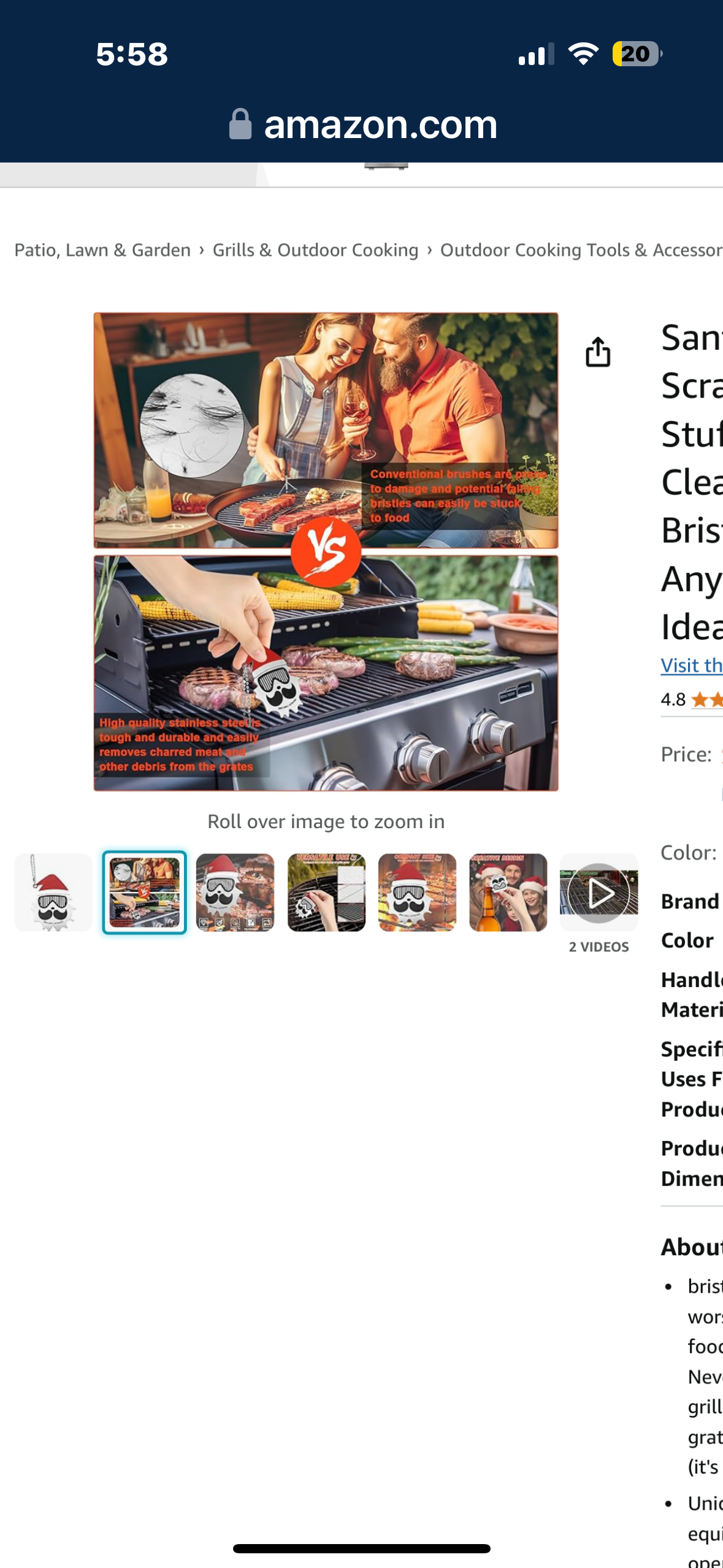 ‼️2 for $3‼️ Santa Bottle Opener/Grill Scraper