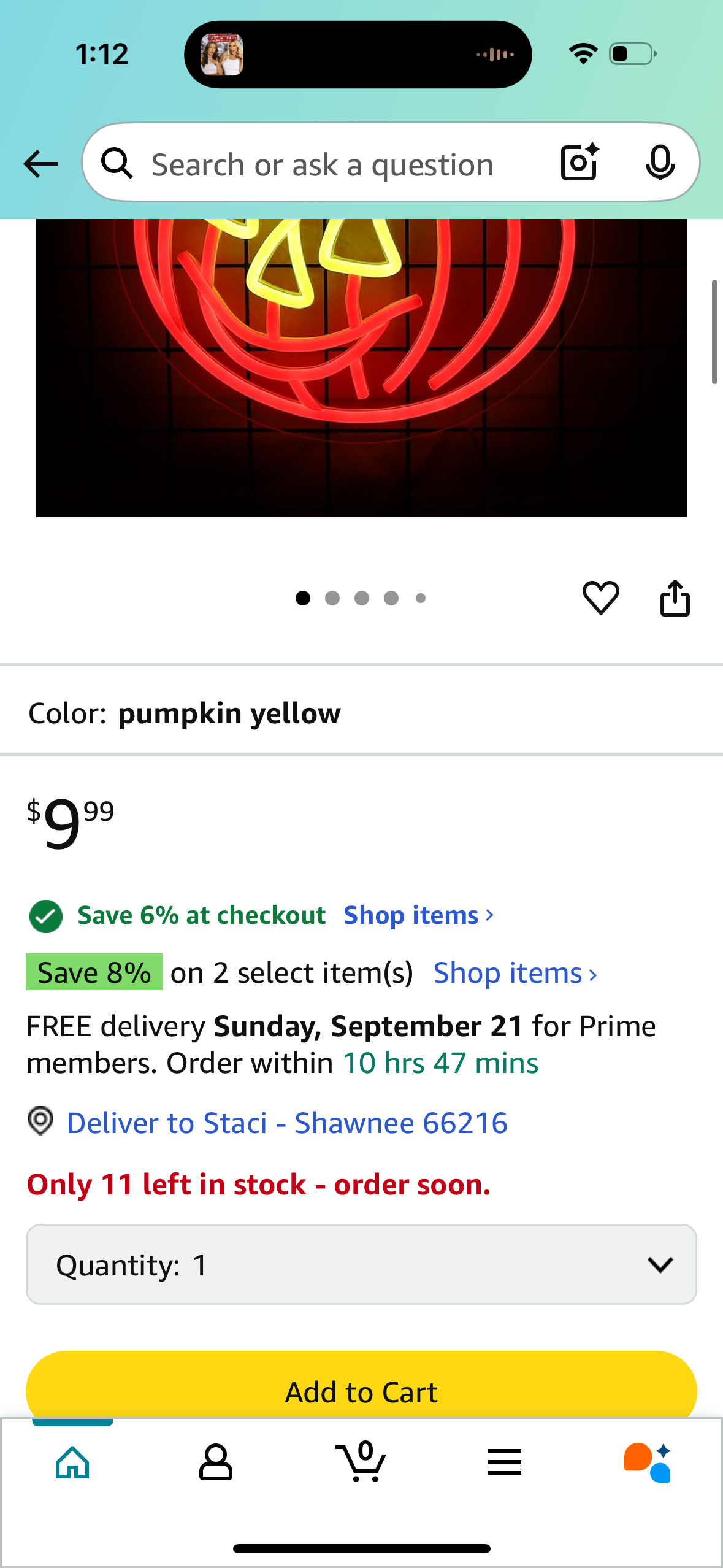 Yellow Pumpkin Neon Sign Halloween Decoration, Light Up Party Led Window Light Decor