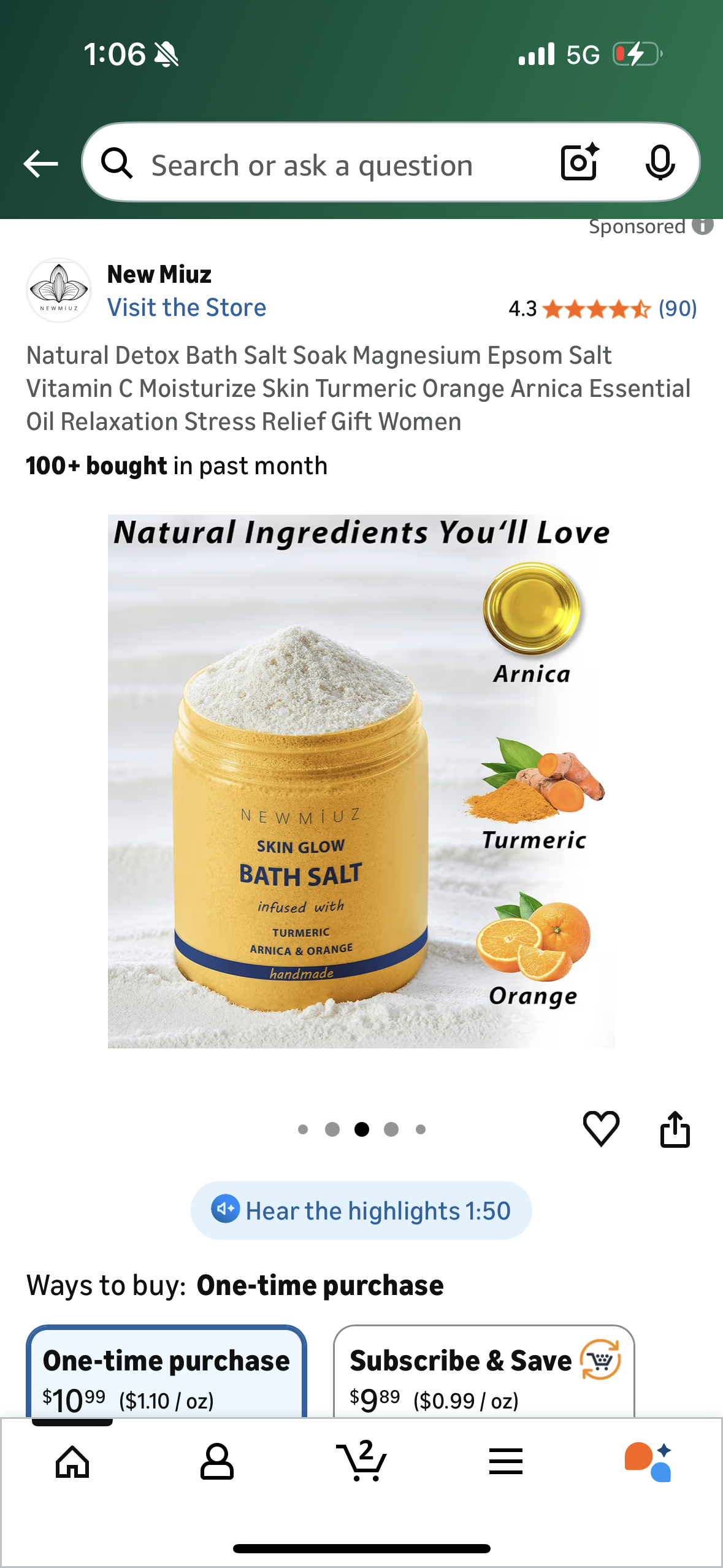 Natural Detox Bath Salt Soak Magnesium Epsom Salt Vitamin C Moisturize Skin Turmeric Orange Arnica Essential Oil Relaxation Stress Relief Gift Women