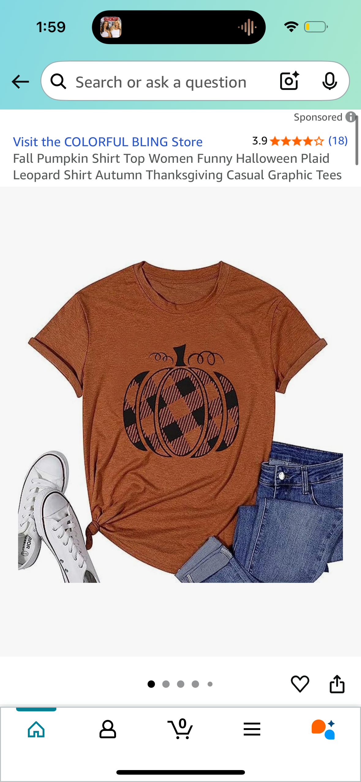 Fall Pumpkin Shirt (Size Large)
