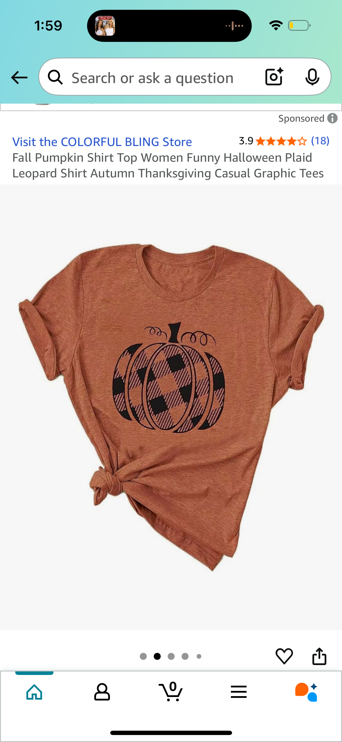 Fall Pumpkin Shirt (Size Large)