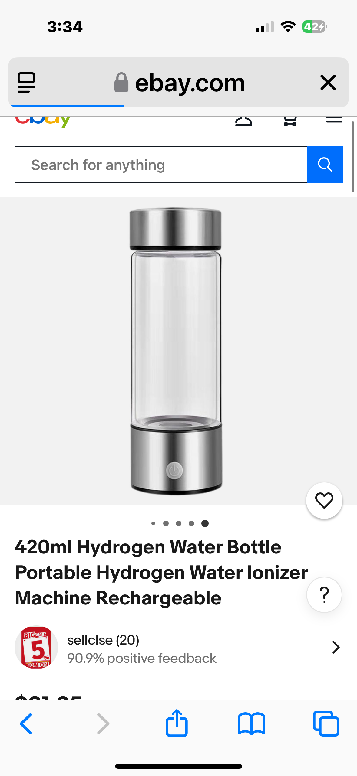 LOYALBASE Hydrohealth ππ²ππ«π¨π ππ§ πππππ« ππ¨πππ₯π,Portable Hydrogen Water Generator, 420ml Hydrogen Water Ionizer Machine, SPE,3 Minute Quick Electrolysis, Suitable for Office,Travel,Daily Drinking, silver