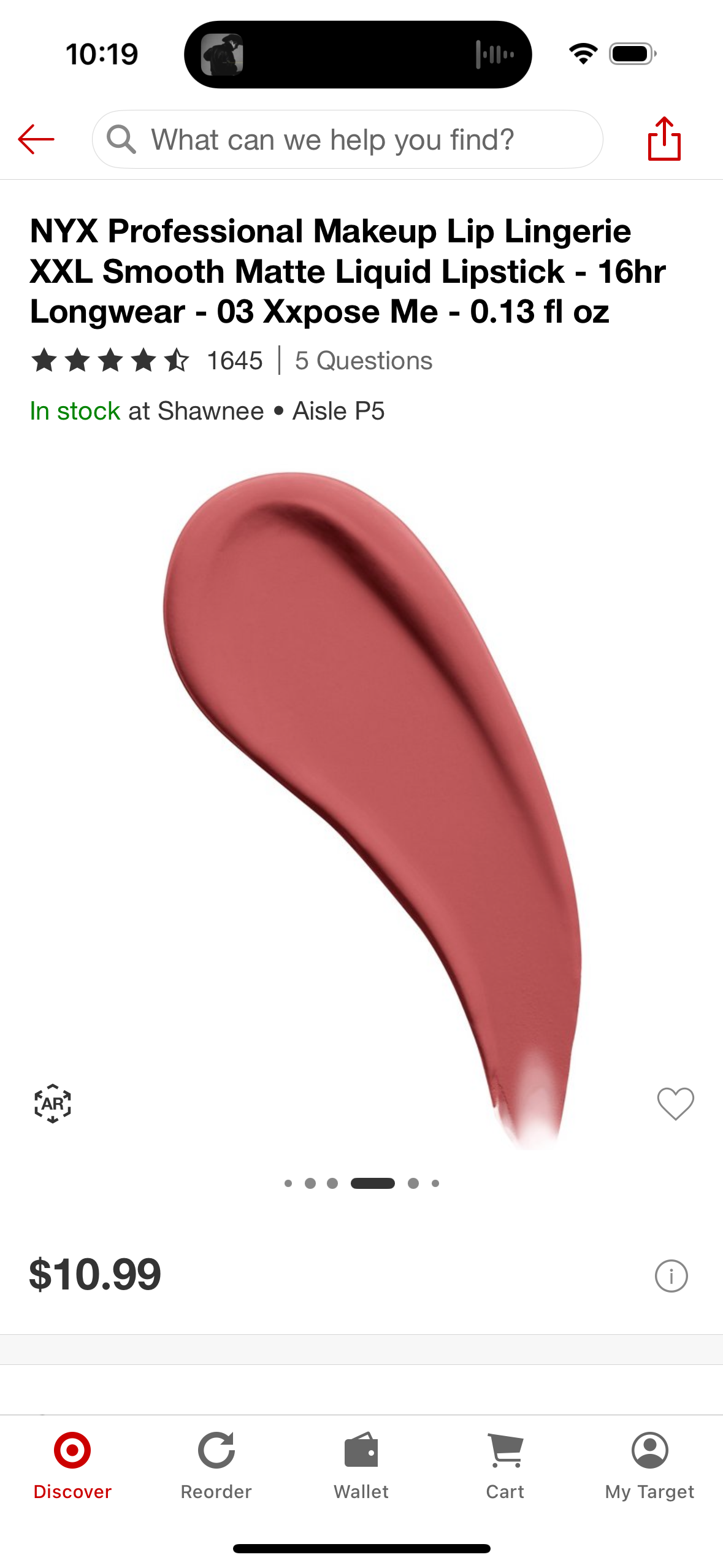 NYX Professional Makeup Lip Lingerie XXL Smooth Matte Liquid Lipstick - 16hr Longwear - 03 Xxpose Me - 0.13 fl oz