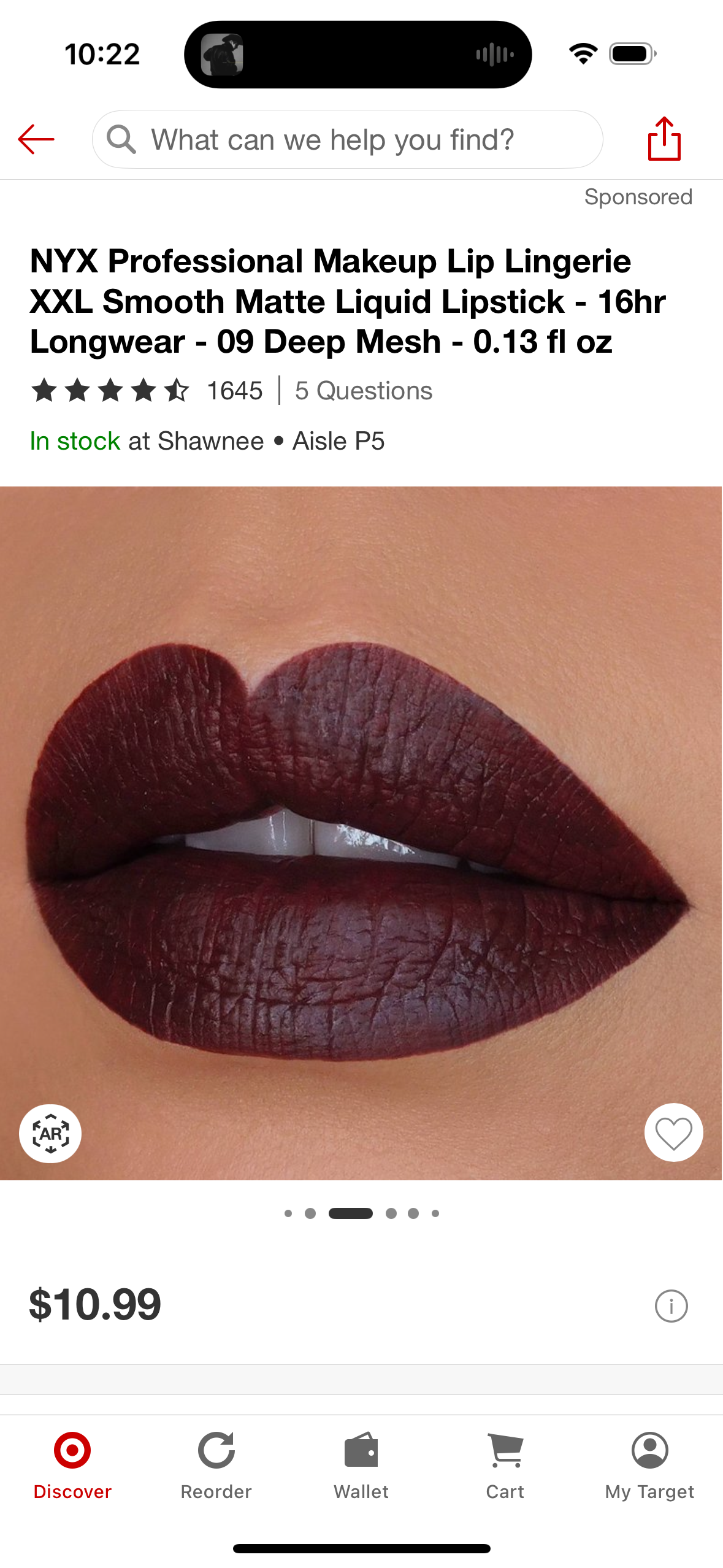 NYX Professional Makeup Lip Lingerie XXL Smooth Matte Liquid Lipstick - 16hr Longwear - 09 Deep Mesh - 0.13 fl oz