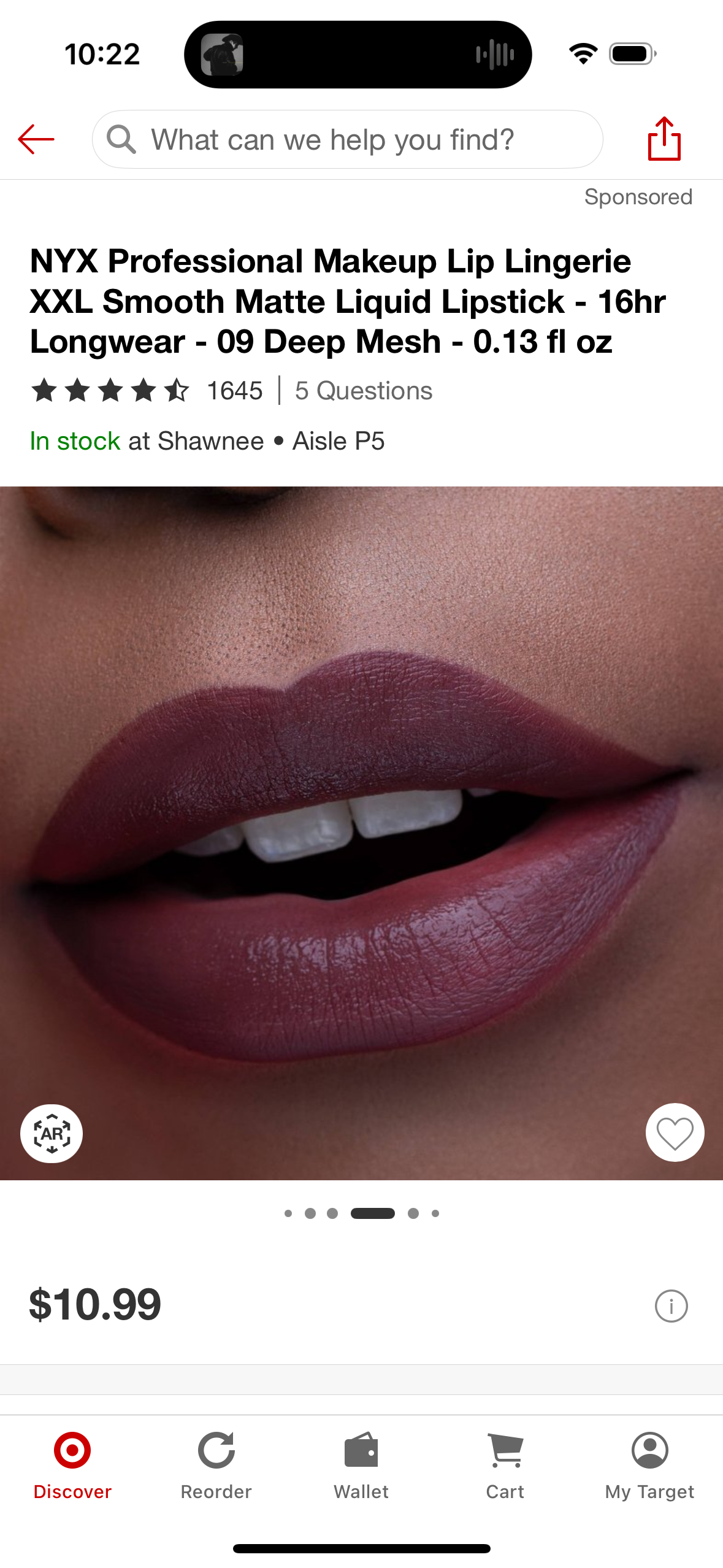 NYX Professional Makeup Lip Lingerie XXL Smooth Matte Liquid Lipstick - 16hr Longwear - 09 Deep Mesh - 0.13 fl oz