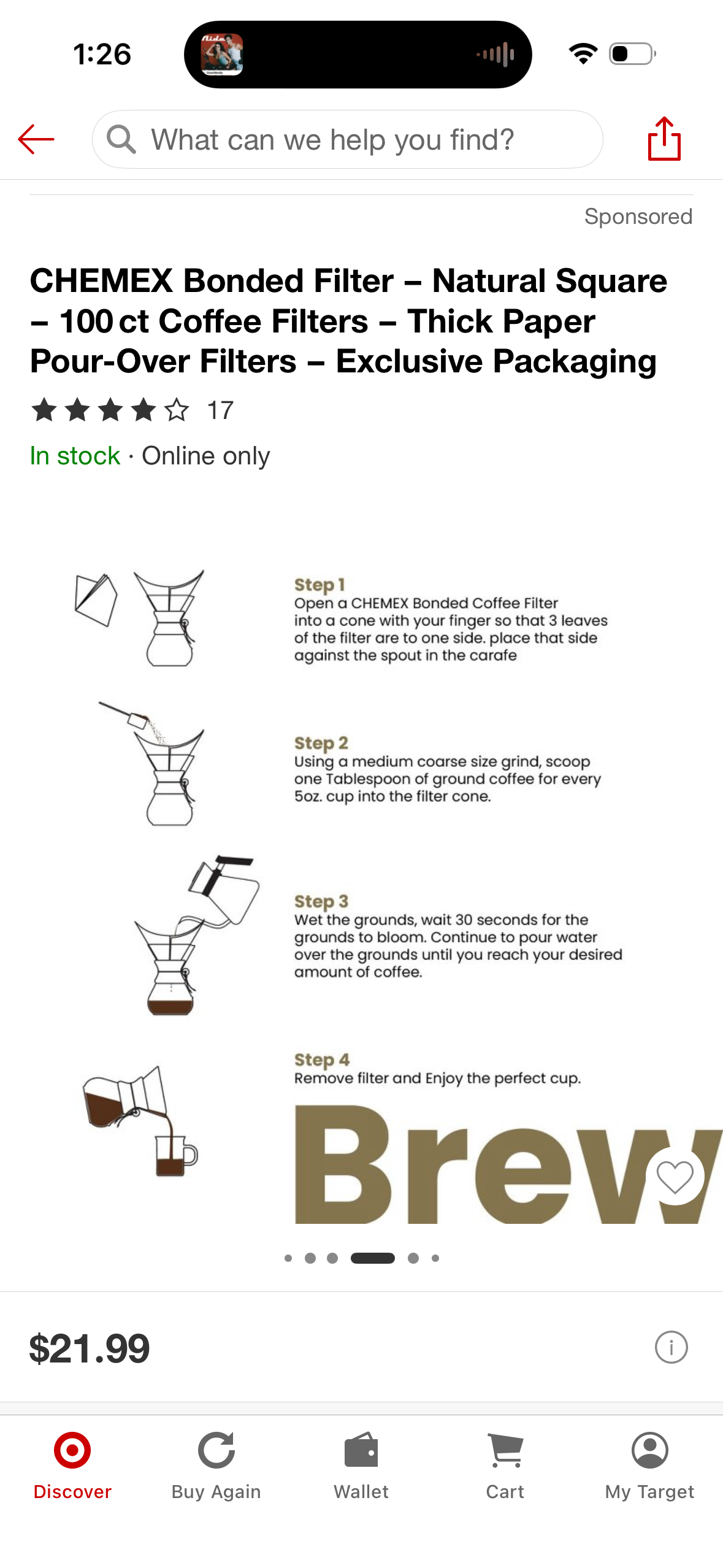 CHEMEX Bonded Filter - Natural Square - 100 ct Coffee Filters - Thick Paper Pour-Over Filters - Exclusive Packaging