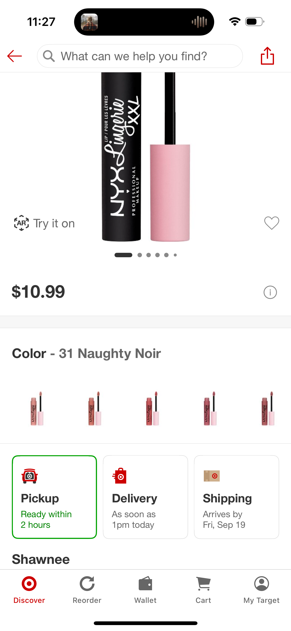 NYX Professional Makeup Lip Lingerie XXL Smooth Matte Liquid Lipstick - 16hr Longwear - Naughty Noir - 0.13 fl oz