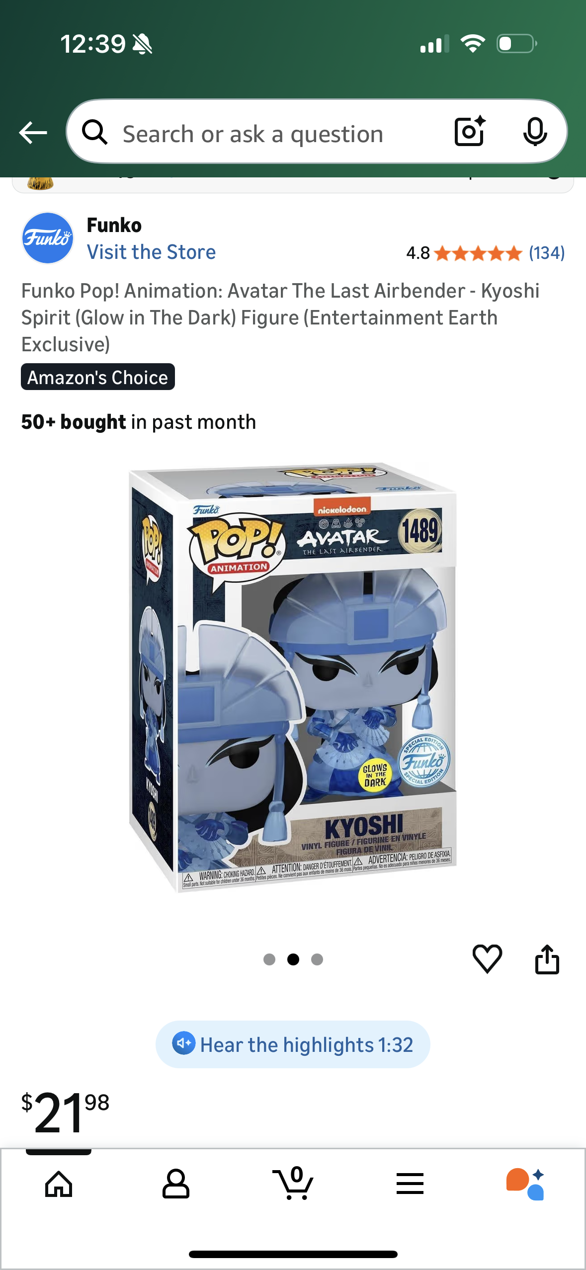 Funko Pop! Animation: Avatar The Last Airbender - Kyoshi Spirit (Glow in The Dark) Figure (Entertainment Earth Exclusive)