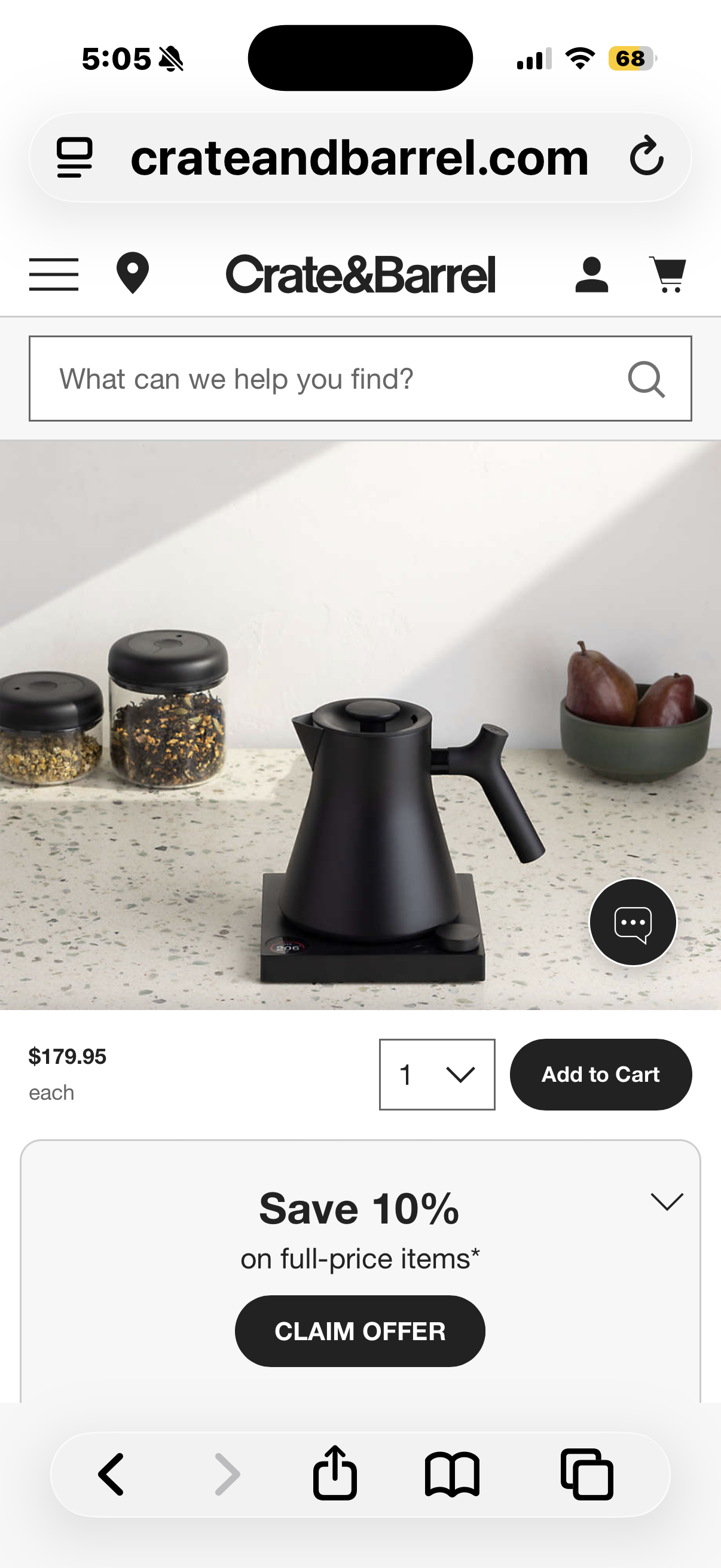 Fellow Corvo EKG Electric Tea Kettle - Electric Pour Over Coffee and Tea Pot - Quick Heating Electric Kettles for Boiling Water - Temperature Control and Built-In Brew Timer-Matte Black-0.9 Liter