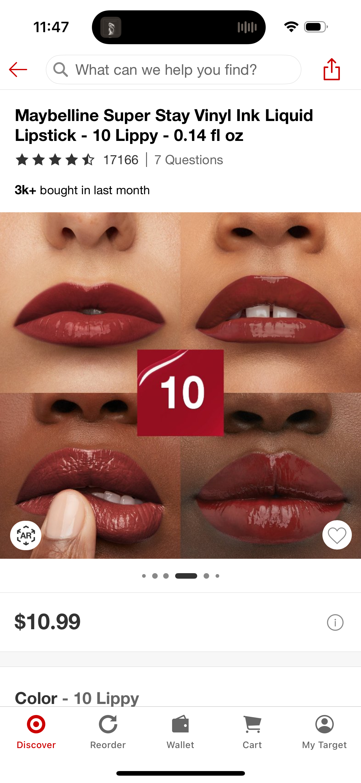 Maybelline Super Stay Vinyl Ink Liquid Lipstick - 10 Lippy - 0.14 fl oz