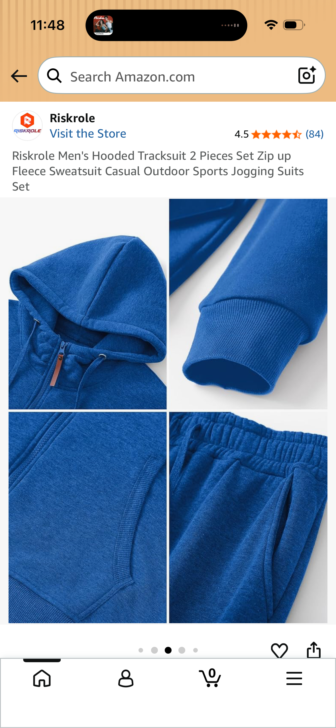 Riskrole Men's Hooded Tracksuit 2 Pieces Set Zip up Fleece Sweatsuit Casual Outdoor Sports Jogging Suits Set (Size XX-Large)