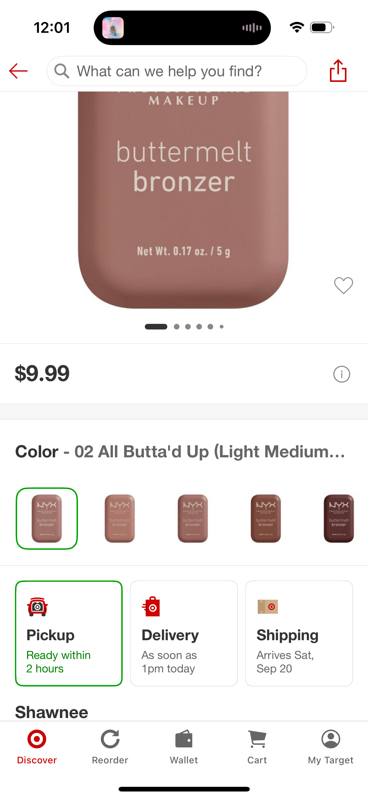 NYX Professional Makeup Buttermelt Bronzer- 02 All Butta'd Up (Light Medium Warm) - 0.17oz