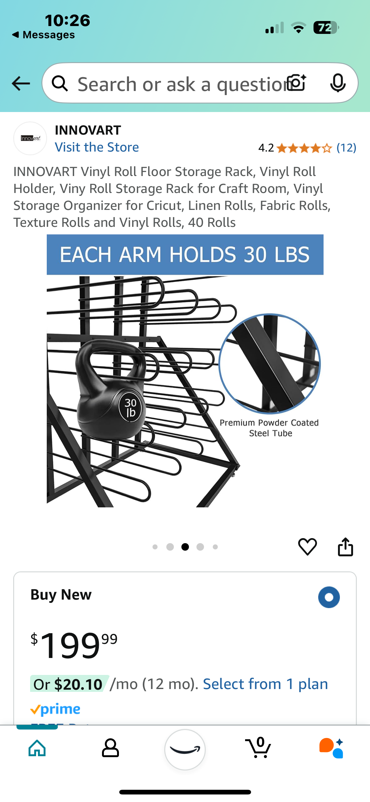 New - Vinyl Roll Storage Rack (O319)
