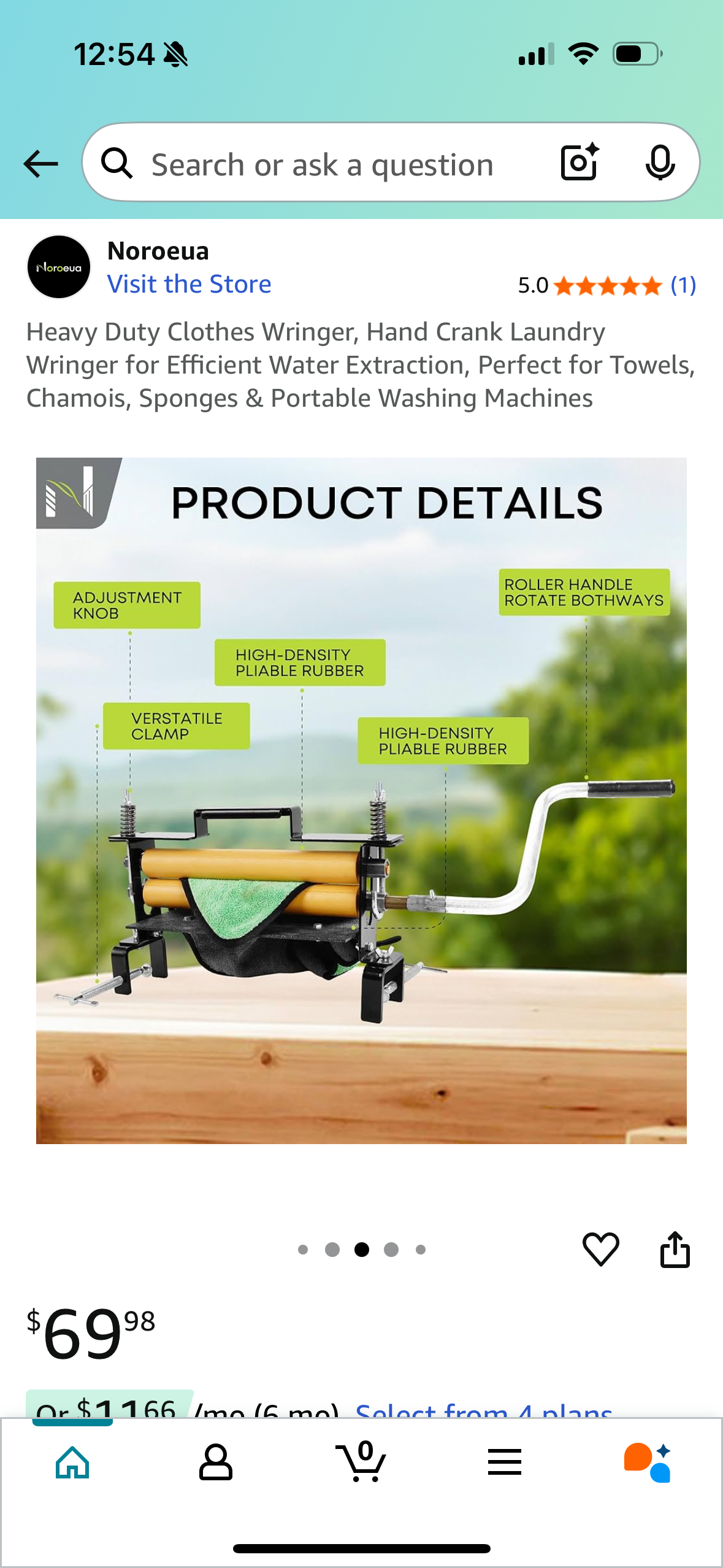 Heavy Duty Clothes Wringer, Hand Crank Laundry Wringer for Efficient Water Extraction, Perfect for Towels, Chamois, Sponges & Portable Washing Machines