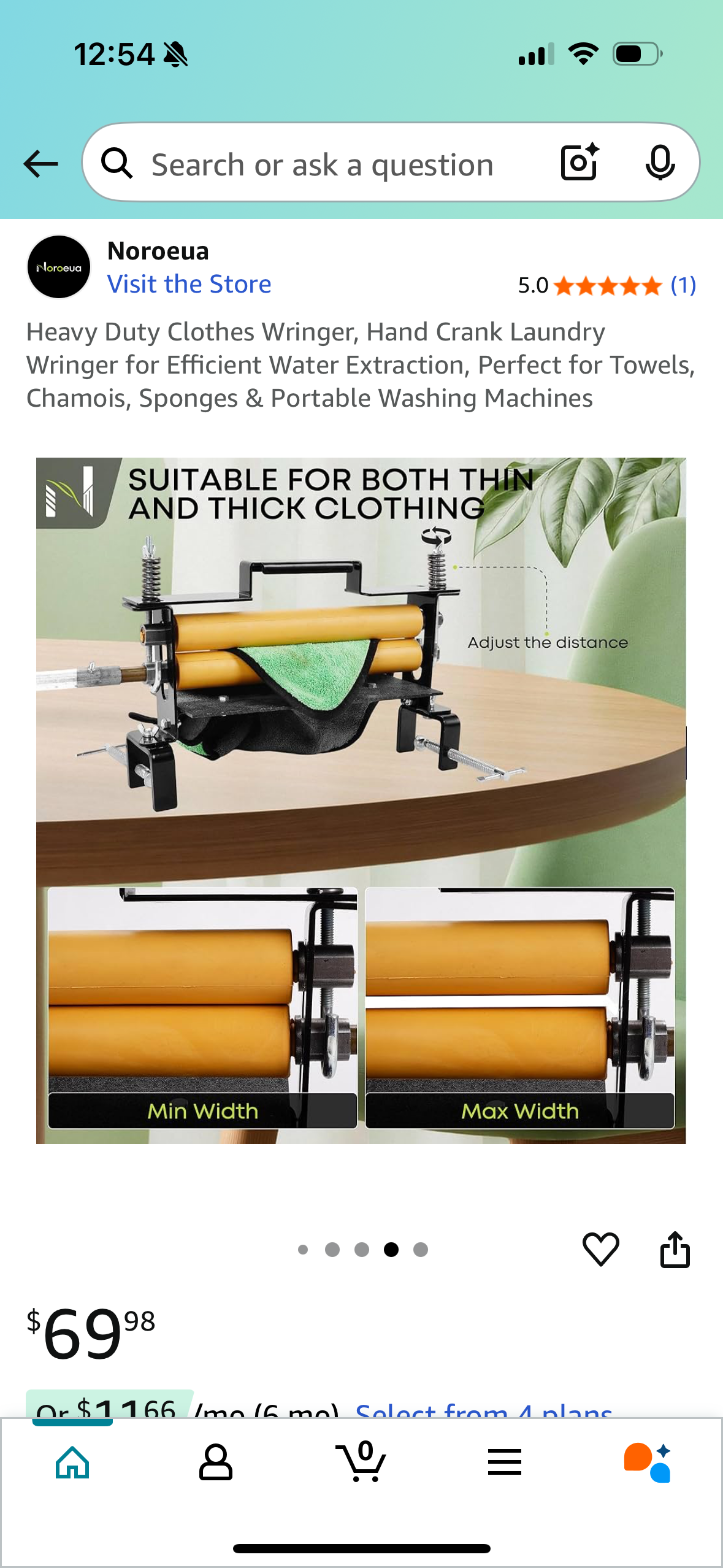 Heavy Duty Clothes Wringer, Hand Crank Laundry Wringer for Efficient Water Extraction, Perfect for Towels, Chamois, Sponges & Portable Washing Machines