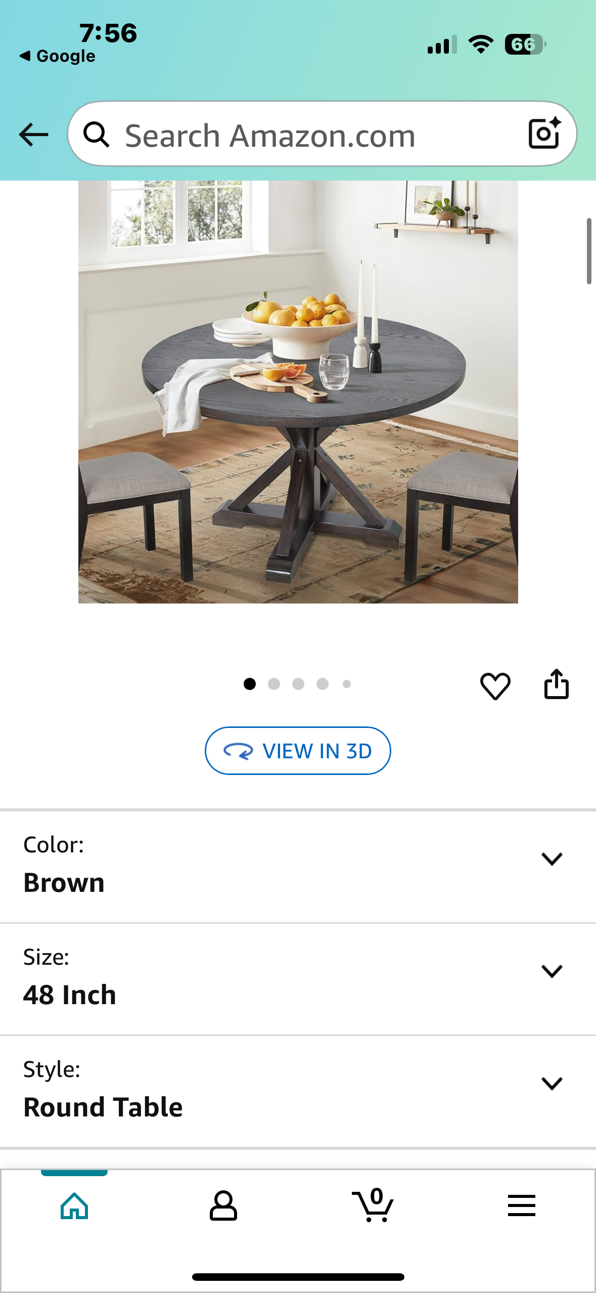 COLAMY Round Wood Dining Table for 4, 48 Inch Kitchen Dining Table for 4-6 with Wooden Trestle Pedestal Base, Kitchen Table for Dining Room (Brown) L995)