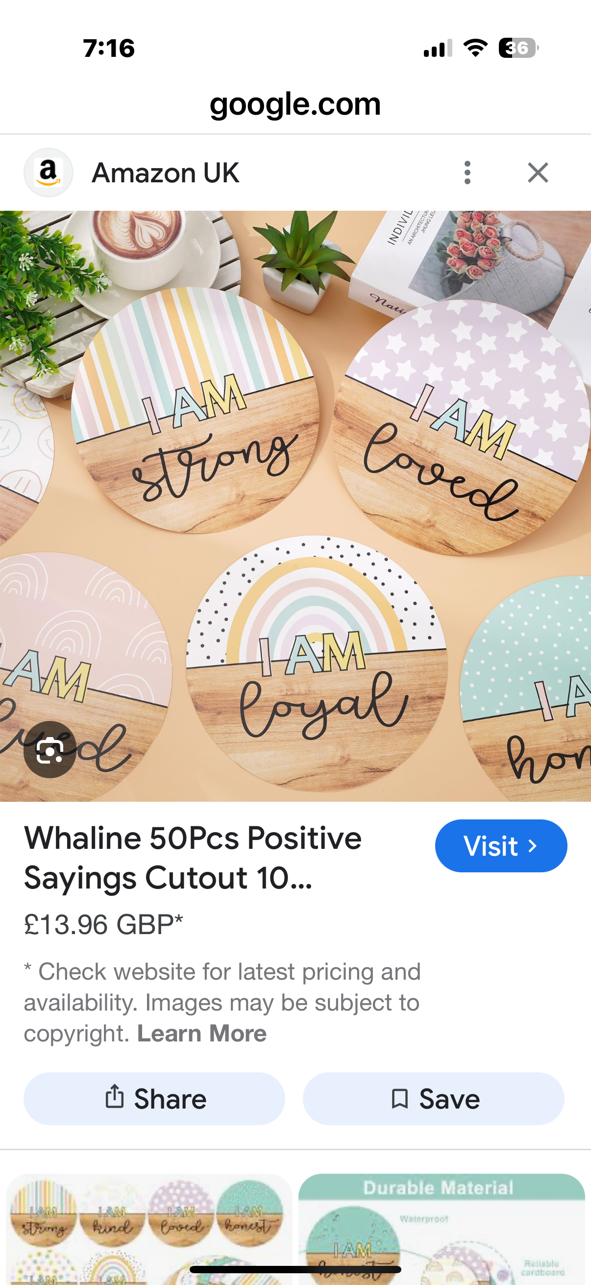 Whaline 50Pcs Positive Sayings Cutout 10 Designs Boho Motivational Paper Cutouts Inspirational Quote Cards for Back to School Classroom Wall Bulletin Border Decor, 7.9 Inch