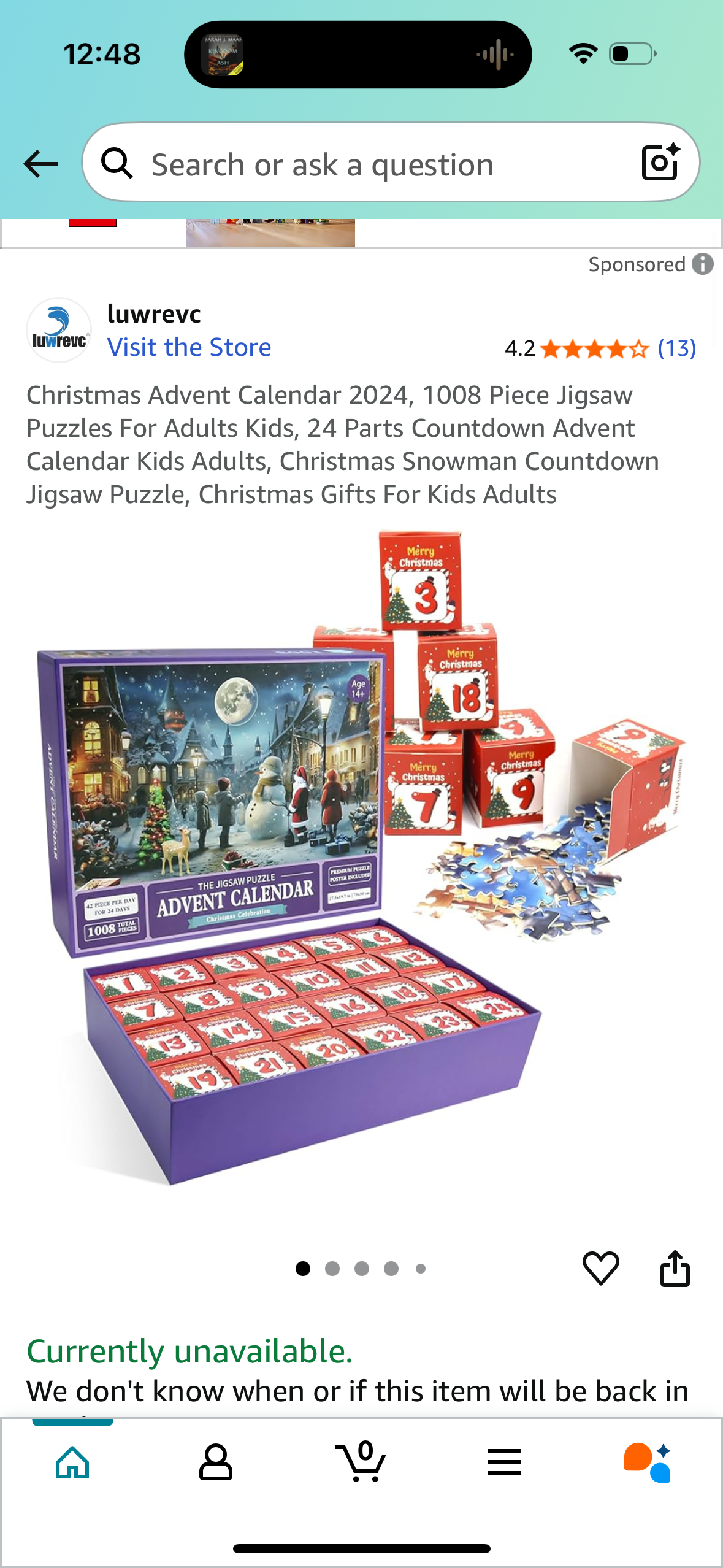 Christmas Advent Calendar 2024, 1008 Piece Jigsaw Puzzles For Adults Kids, 24 Parts Countdown Advent Calendar Kids Adults, Christmas Snowman Countdown Jigsaw Puzzle, Christmas Gifts For Kids Adults